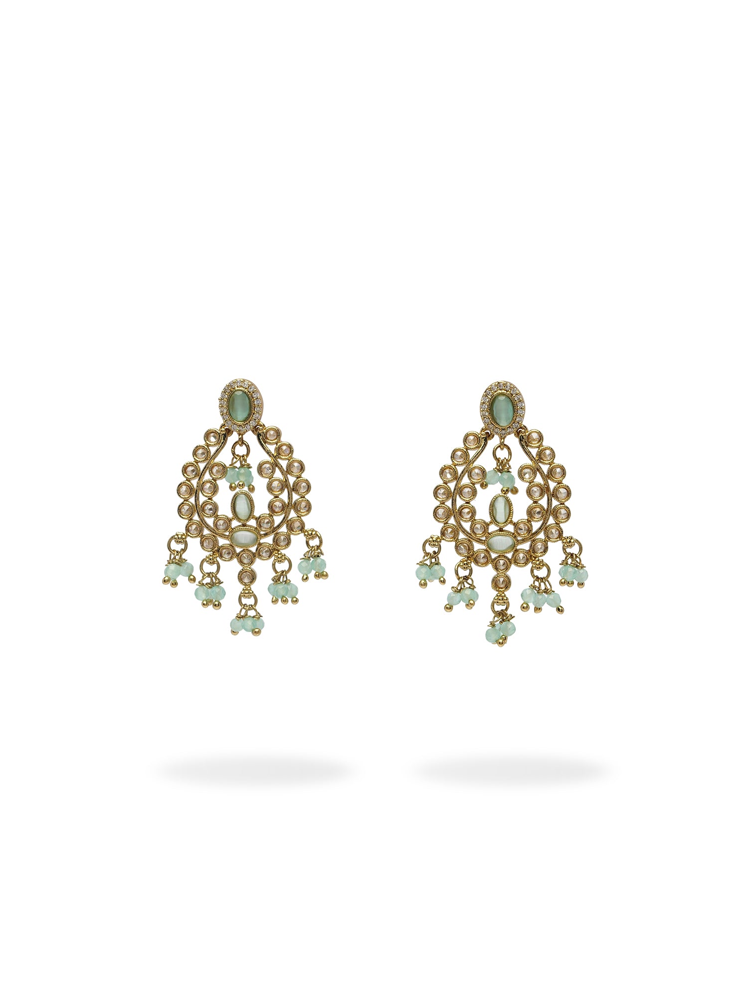 Ariya Necklace Set in Light Blue and Antique Gold