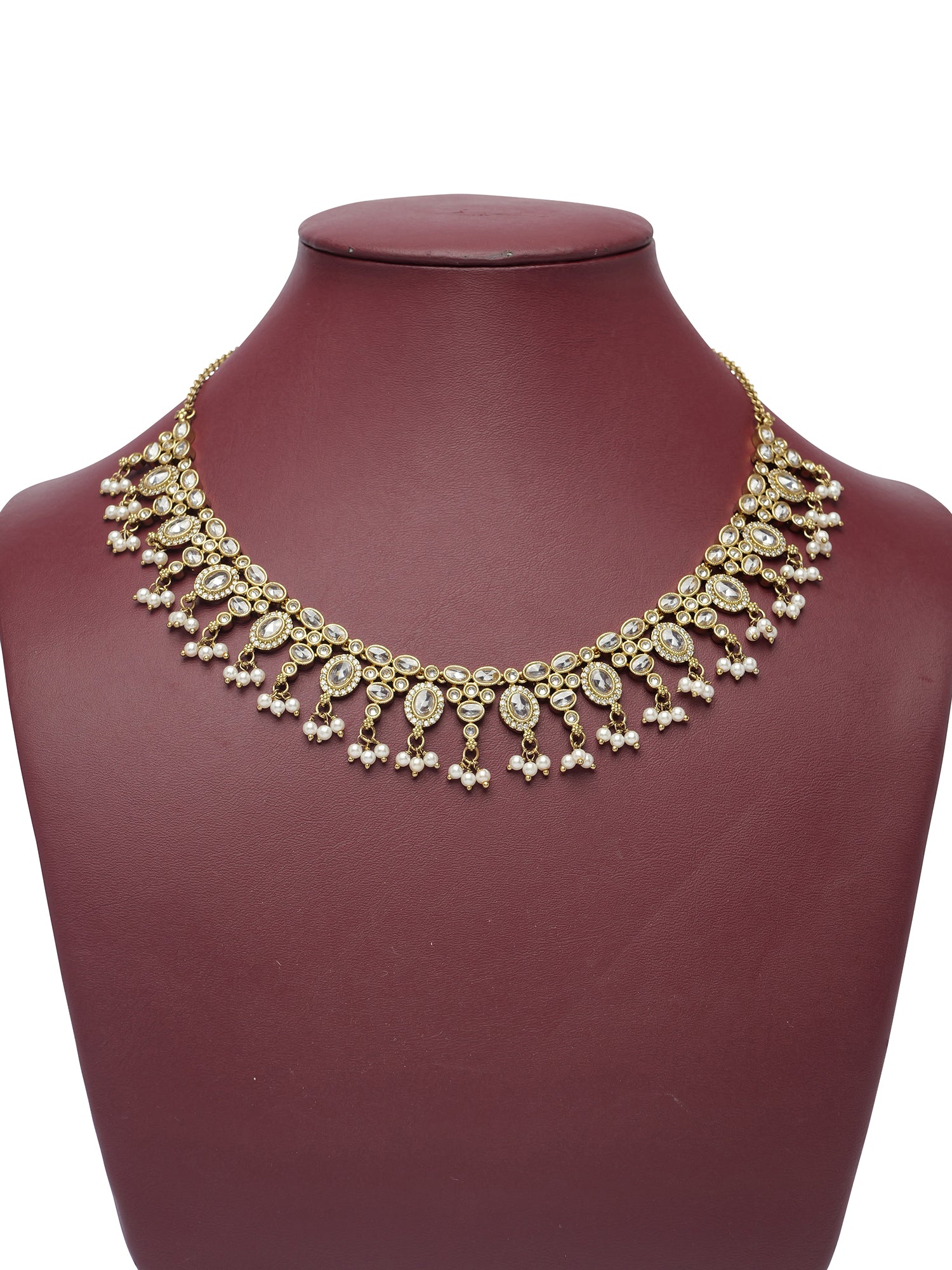 Ariya Necklace Set in White and Antique Gold