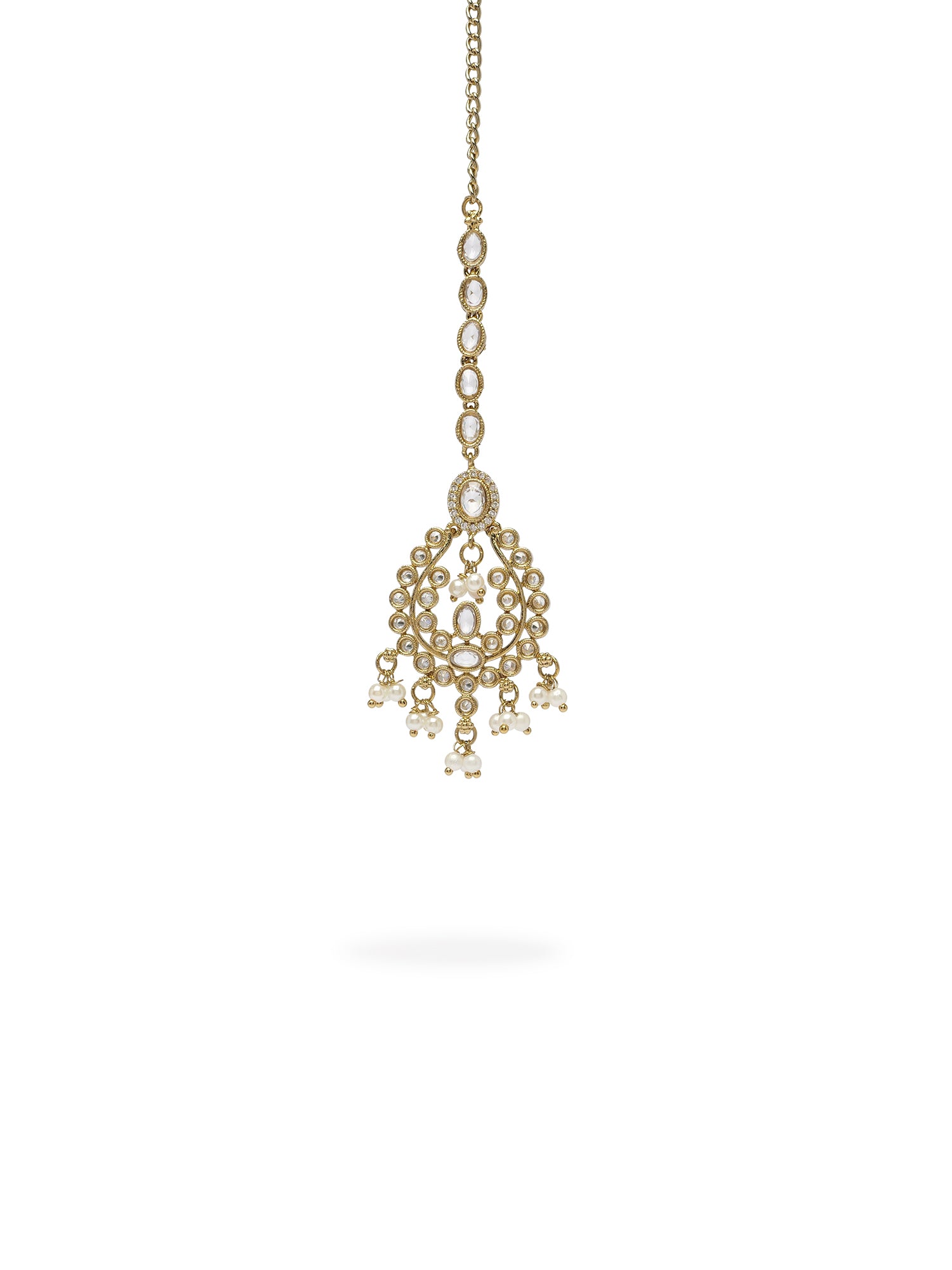 Ariya Necklace Set in White and Antique Gold
