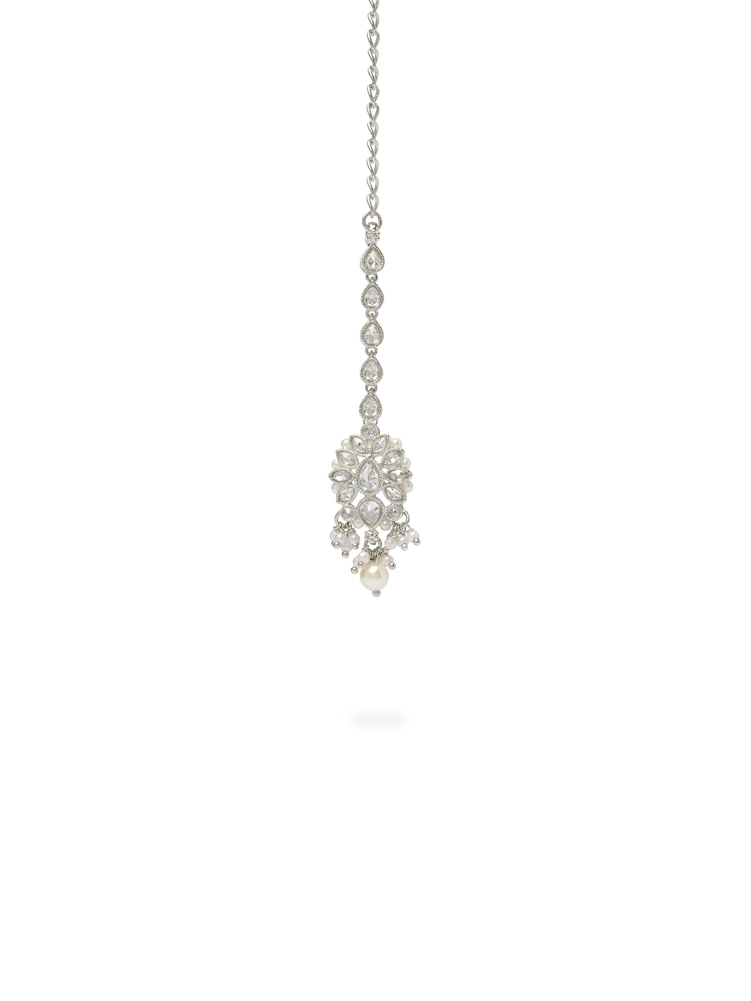 Arohi Maang Tikka in Pearl and Rhodium