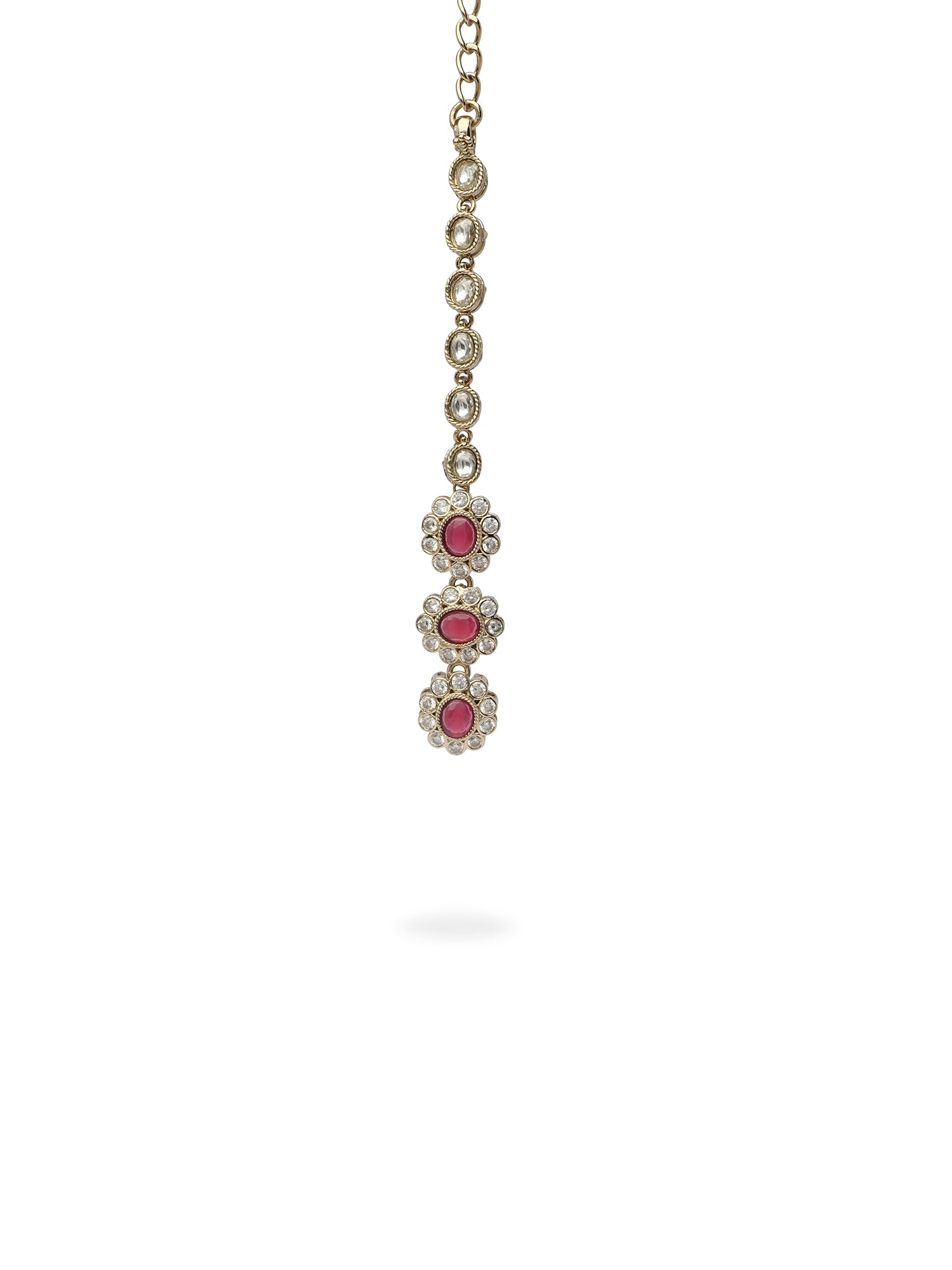 Aroshi Crystal Necklace Set in Ruby and Antique Gold