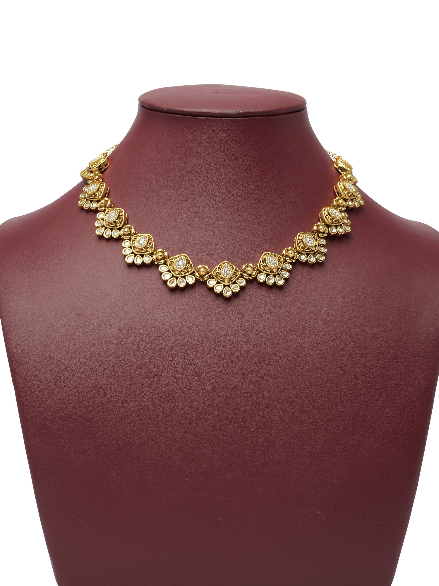 Arunika Kundan Necklace Set in White