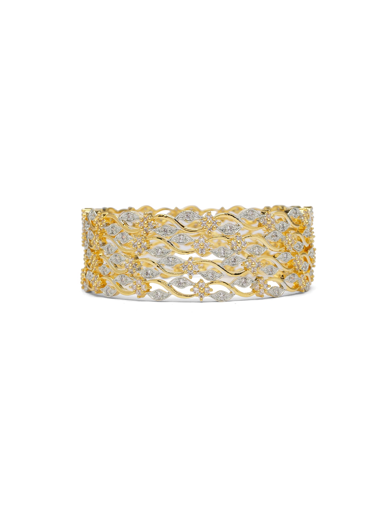 Arya Cubic Zirconia Bangles in White