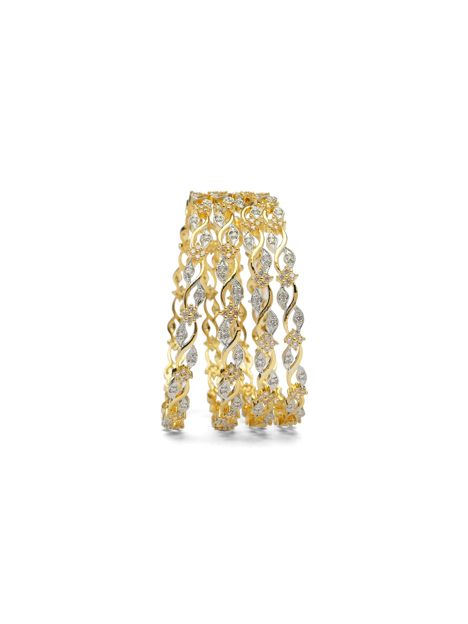 Arya Cubic Zirconia Bangles in White