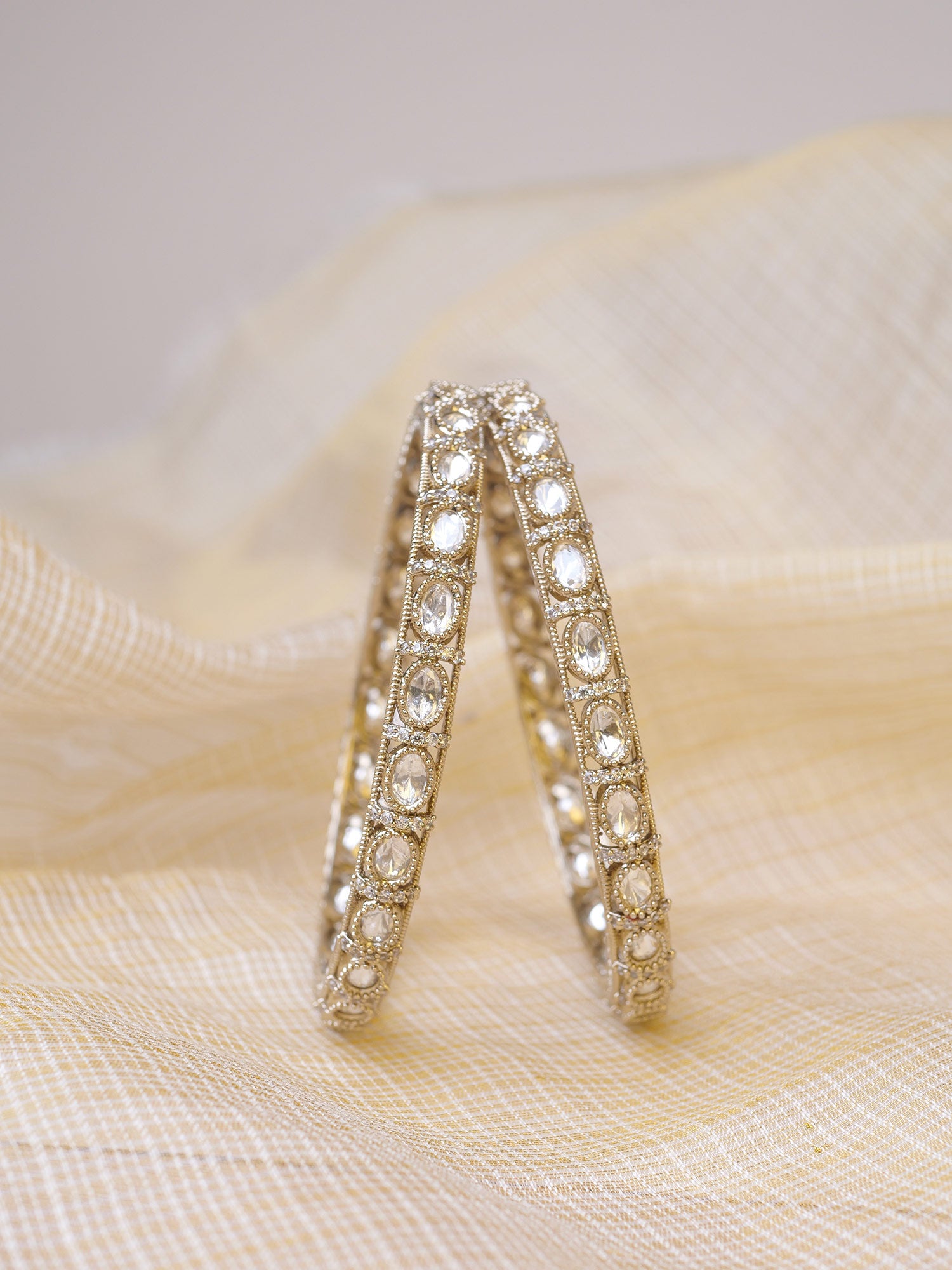 Arzina Kada Bangles in White