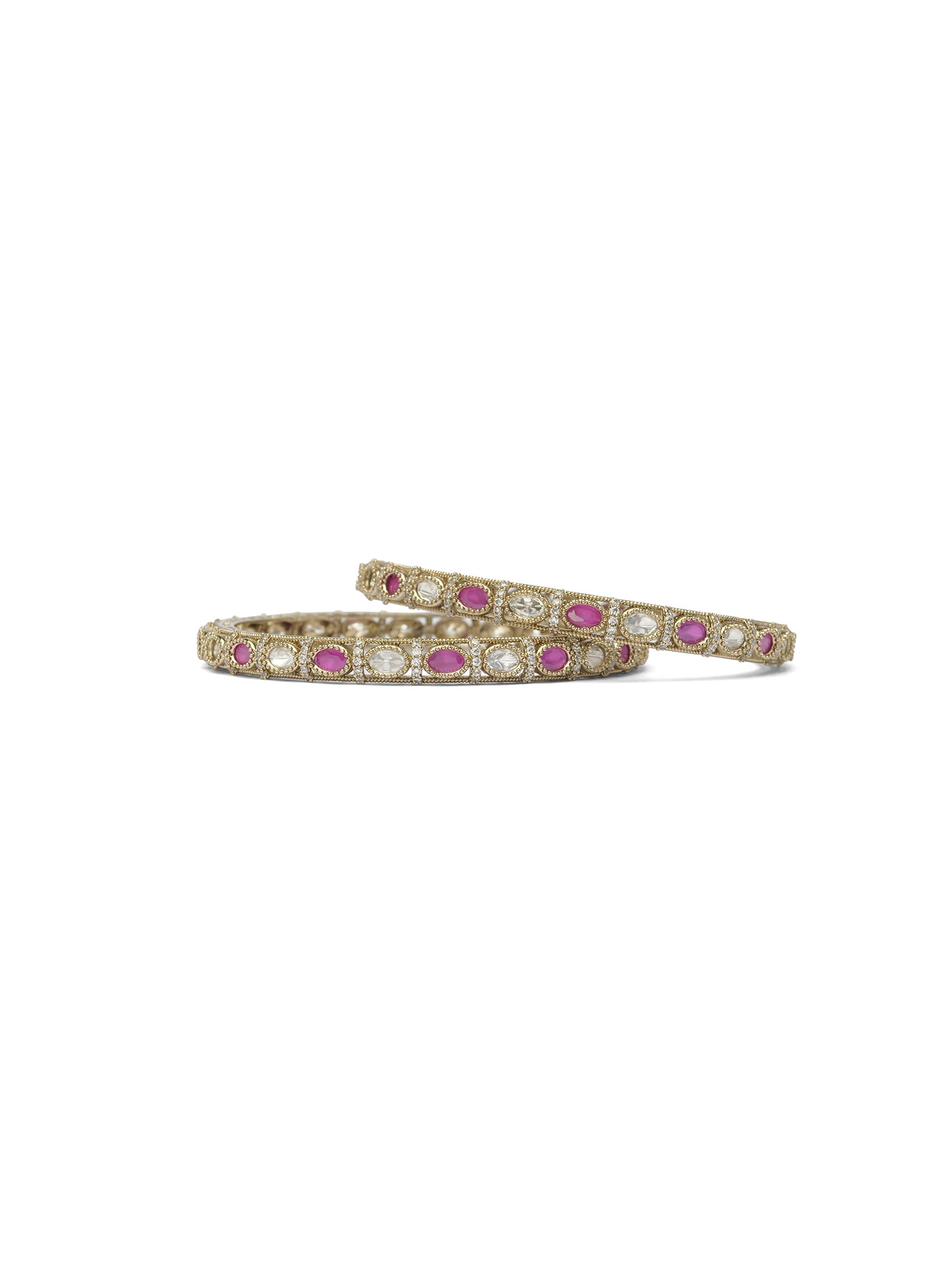 Arzina Kada Bangles in Ruby