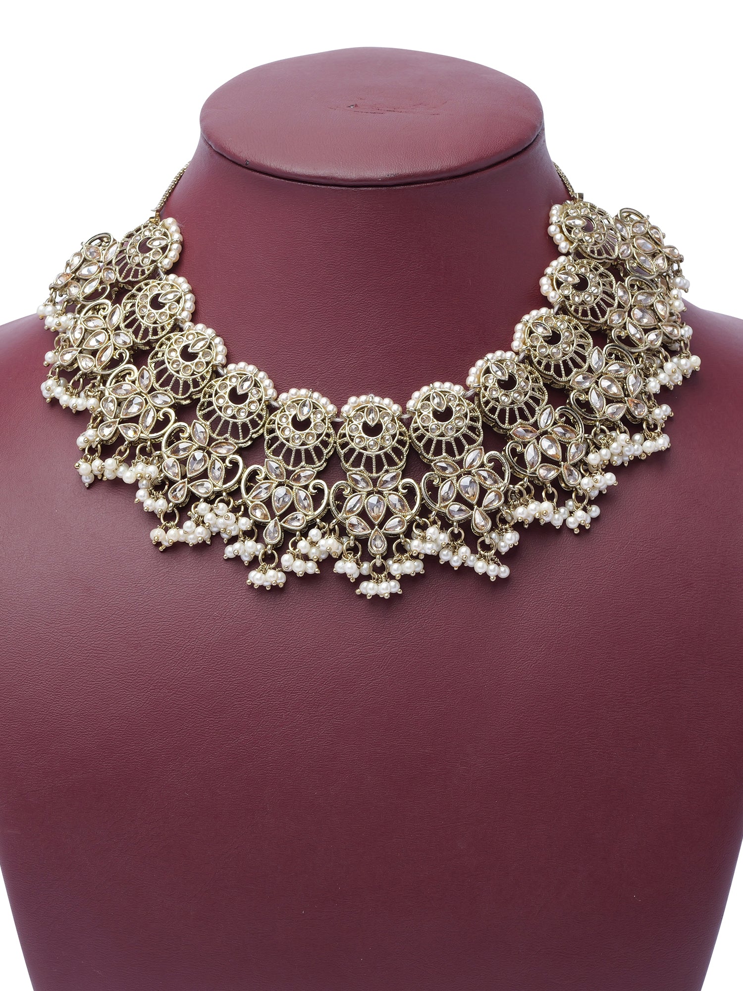 Ashmita Necklace Set in Champagne and Antique Gold