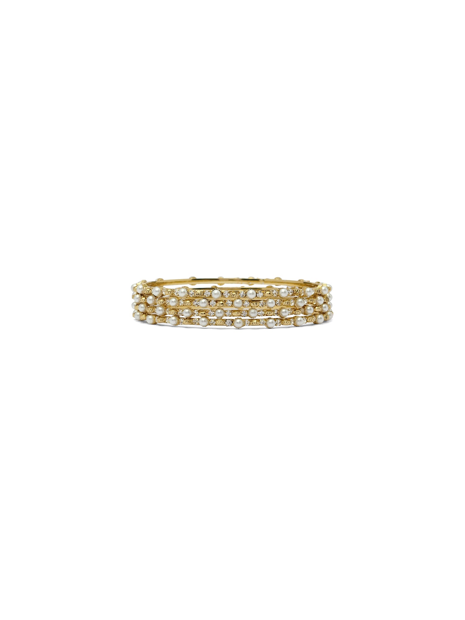 Avanti Pearl Diamante Bangles in White