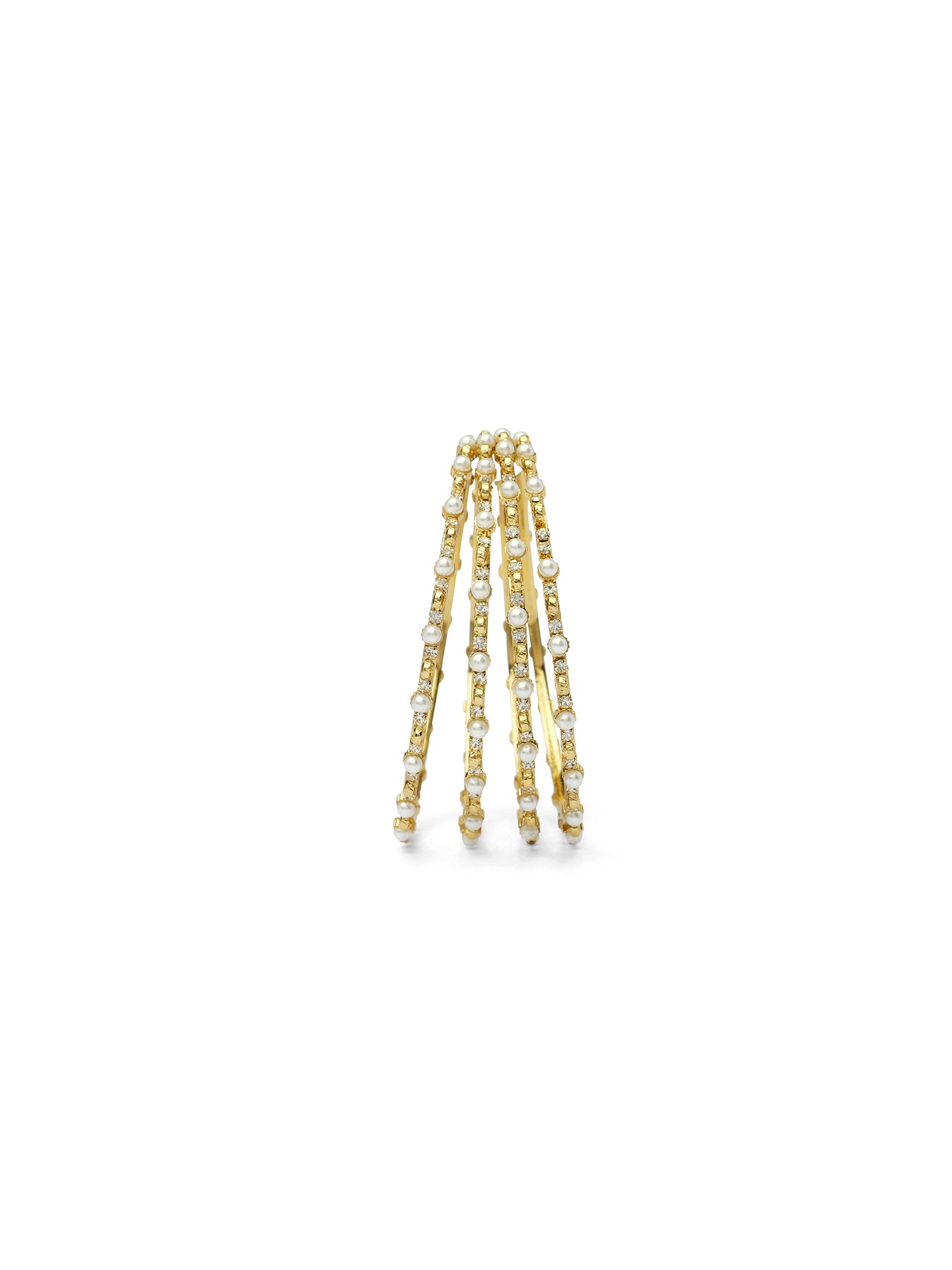 Avanti Pearl Diamante Bangles in White