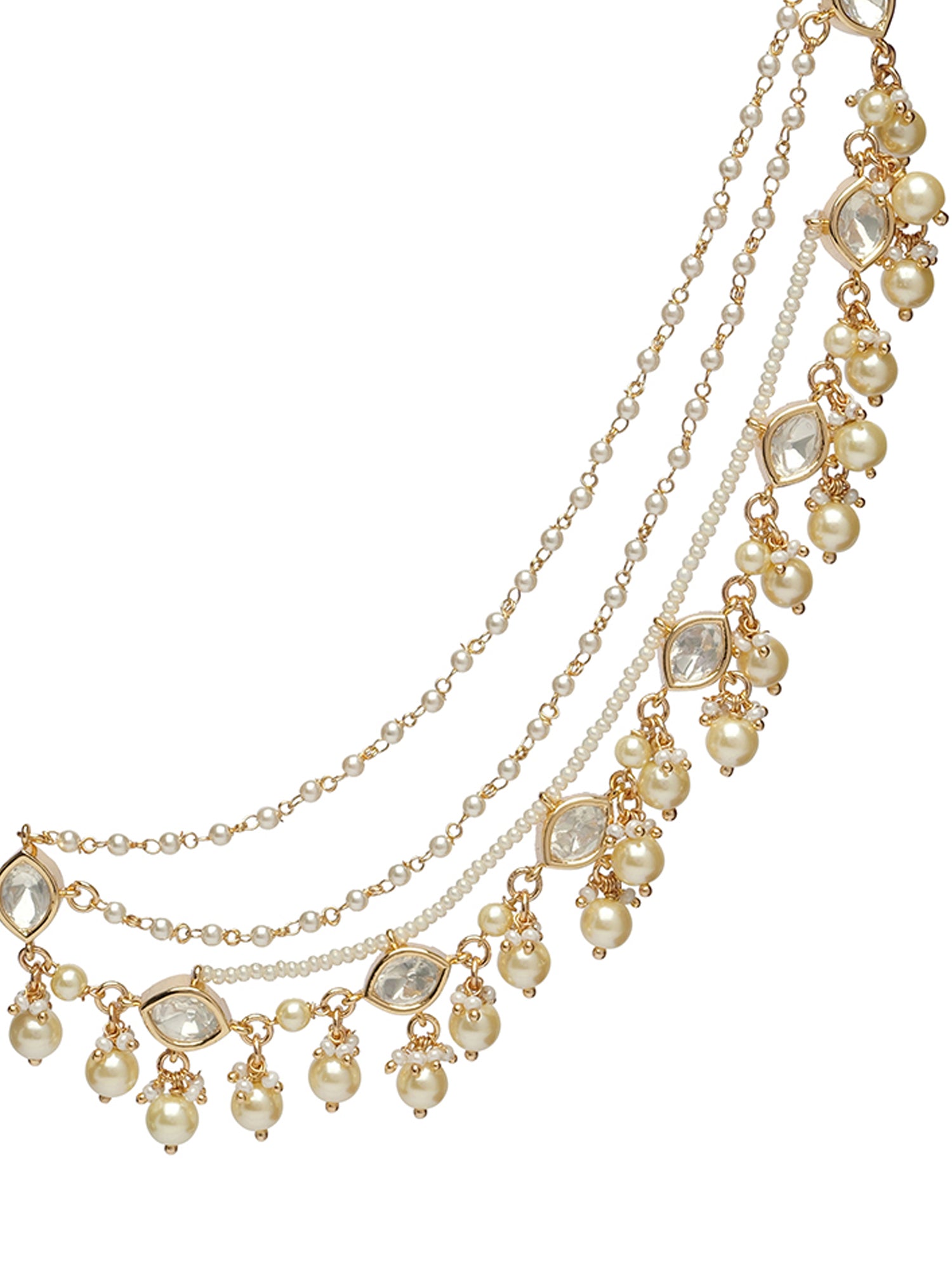 Avina Kundan Ear Chains in Gold