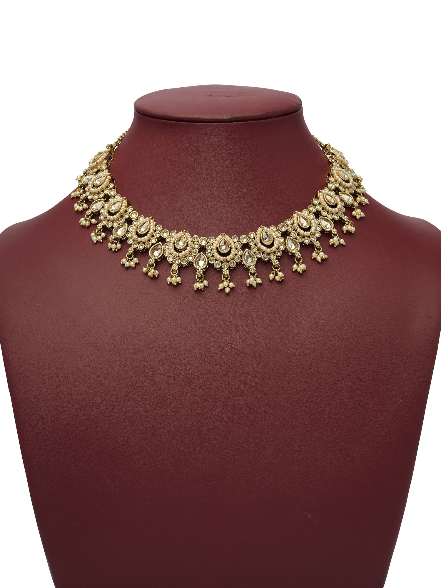 Avira Pearl Necklace Set in Champagne
