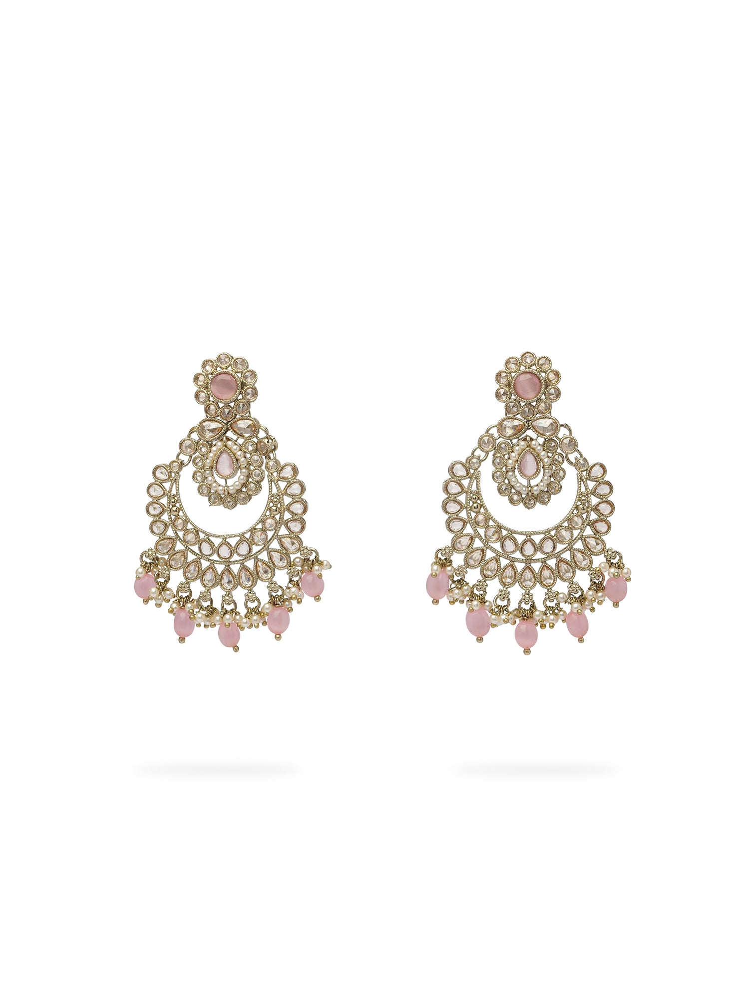 Avira Pearl Necklace Set in Light Pink