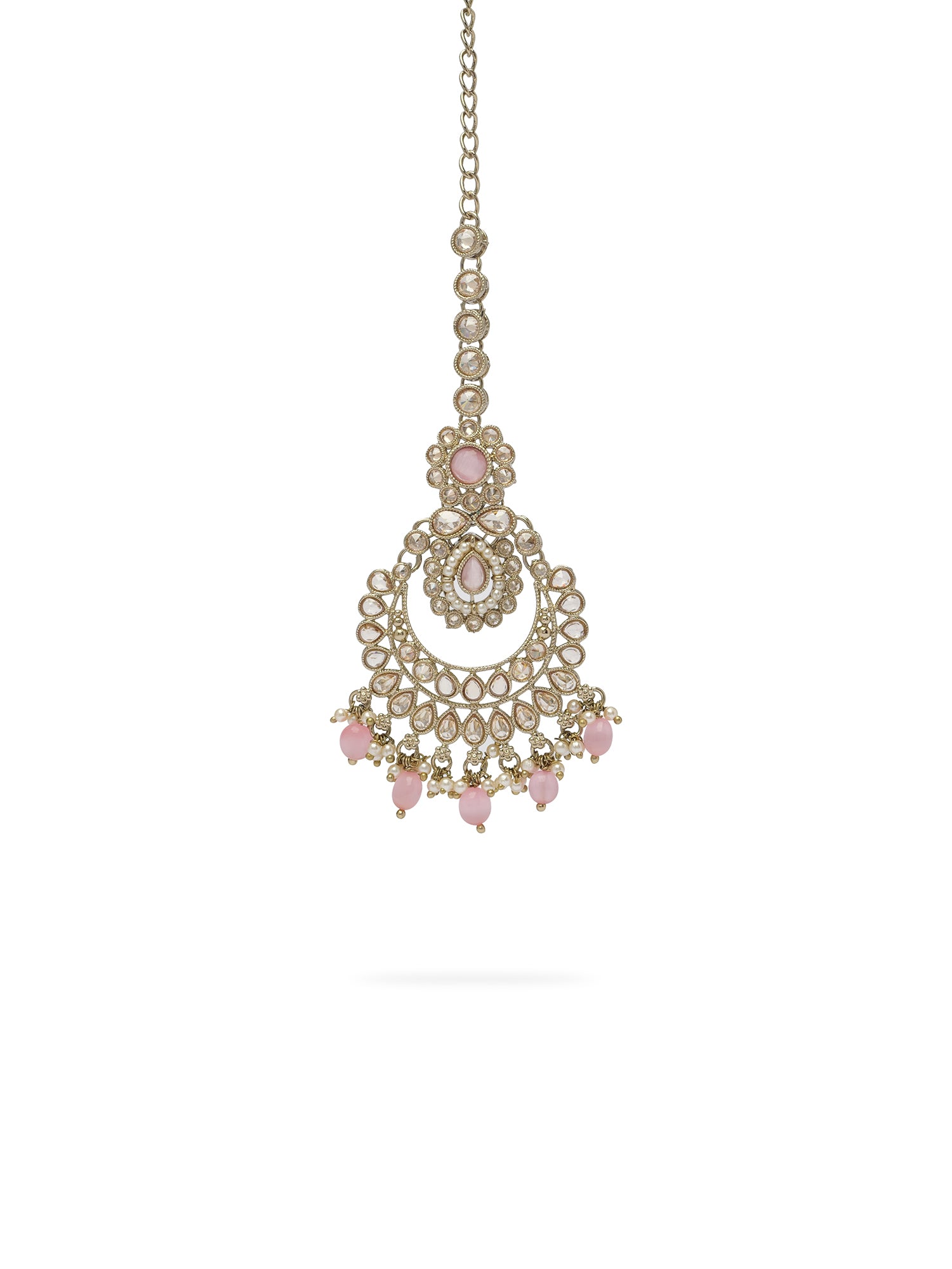 Avira Pearl Necklace Set in Light Pink