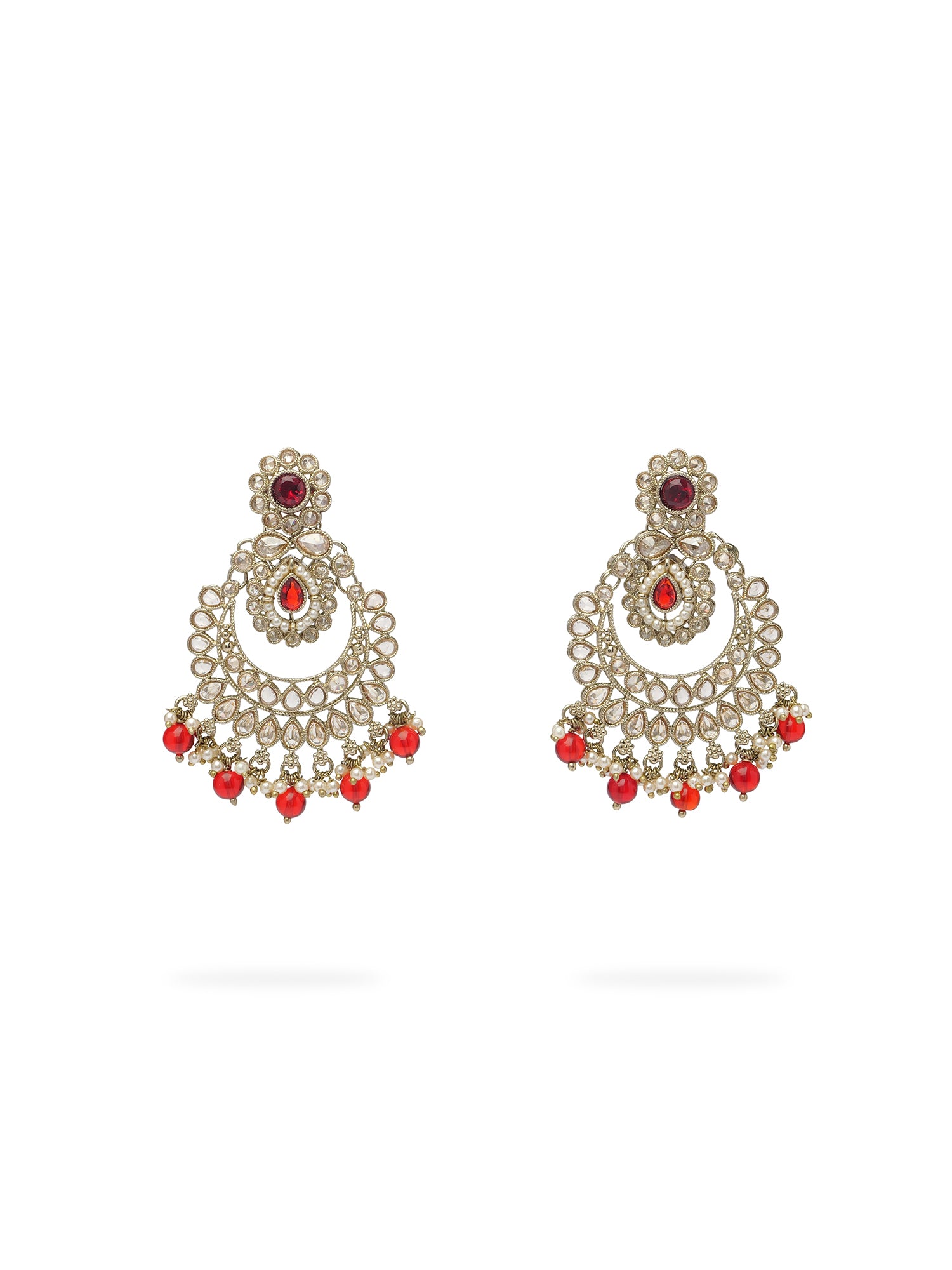 Avira Pearl Necklace Set in Maroon