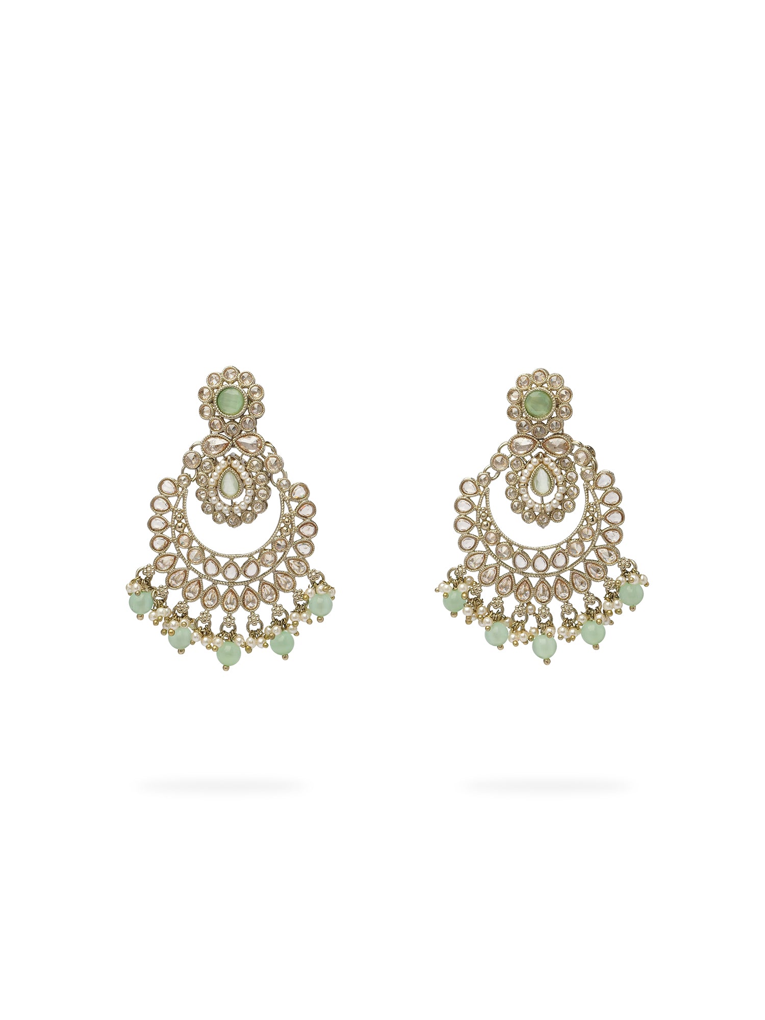 Avira Pearl Necklace Set in Mint
