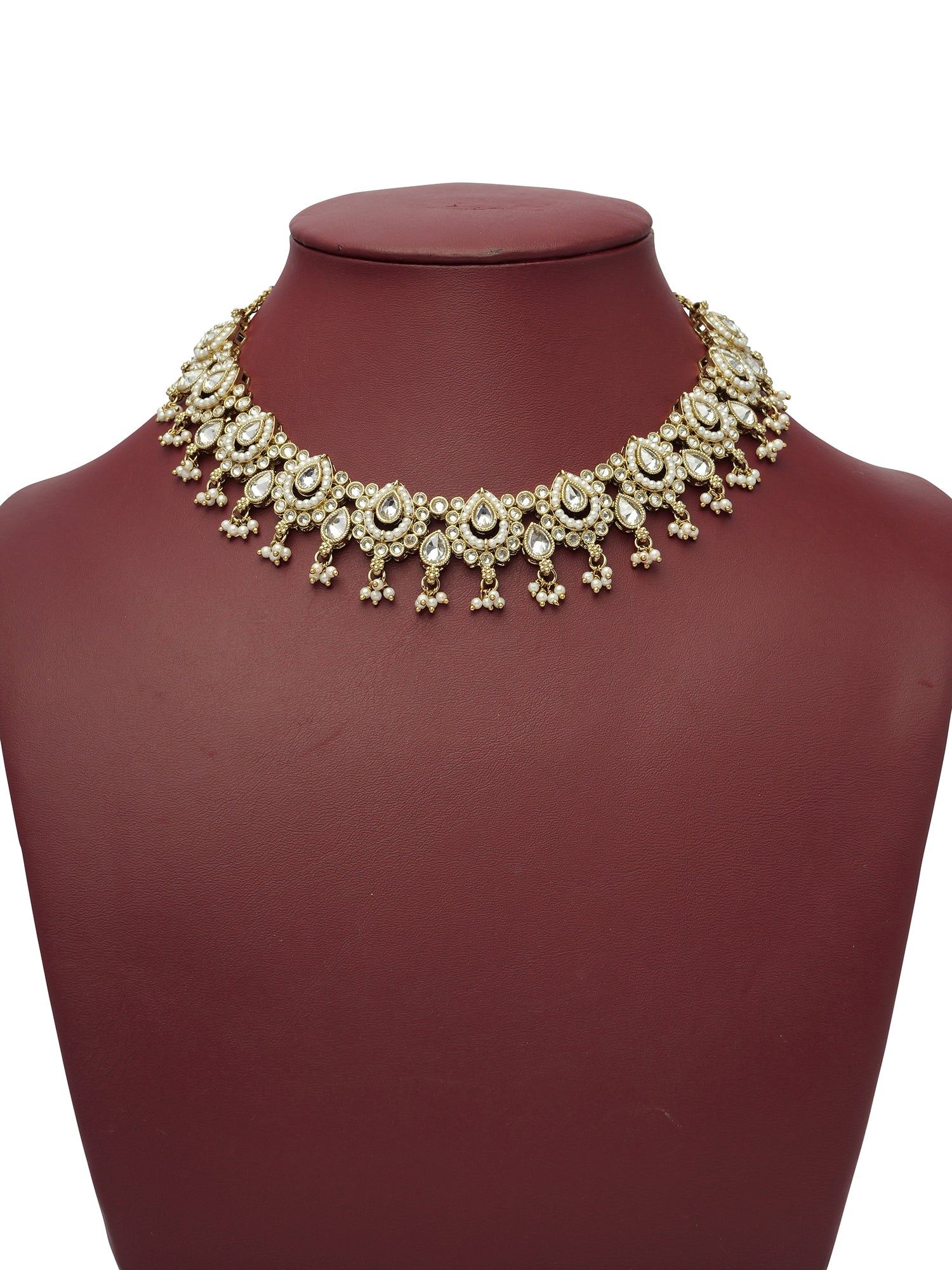 Avira Pearl Necklace Set in White