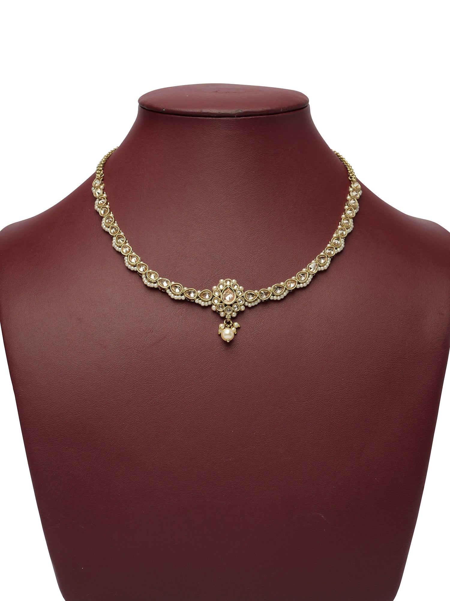 Avisha Simple Necklace Set in Champagne
