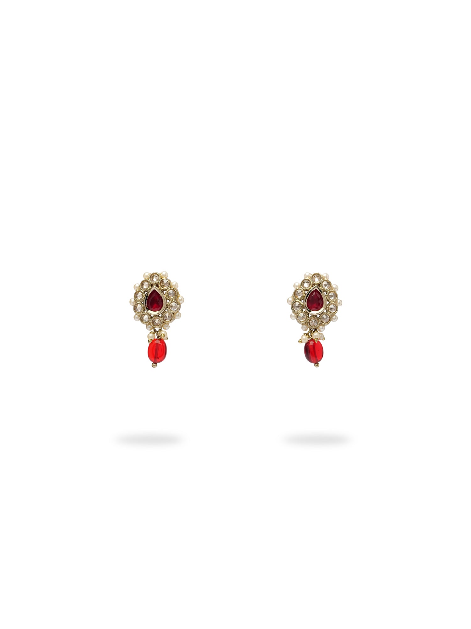 Avisha Simple Necklace Set in Maroon