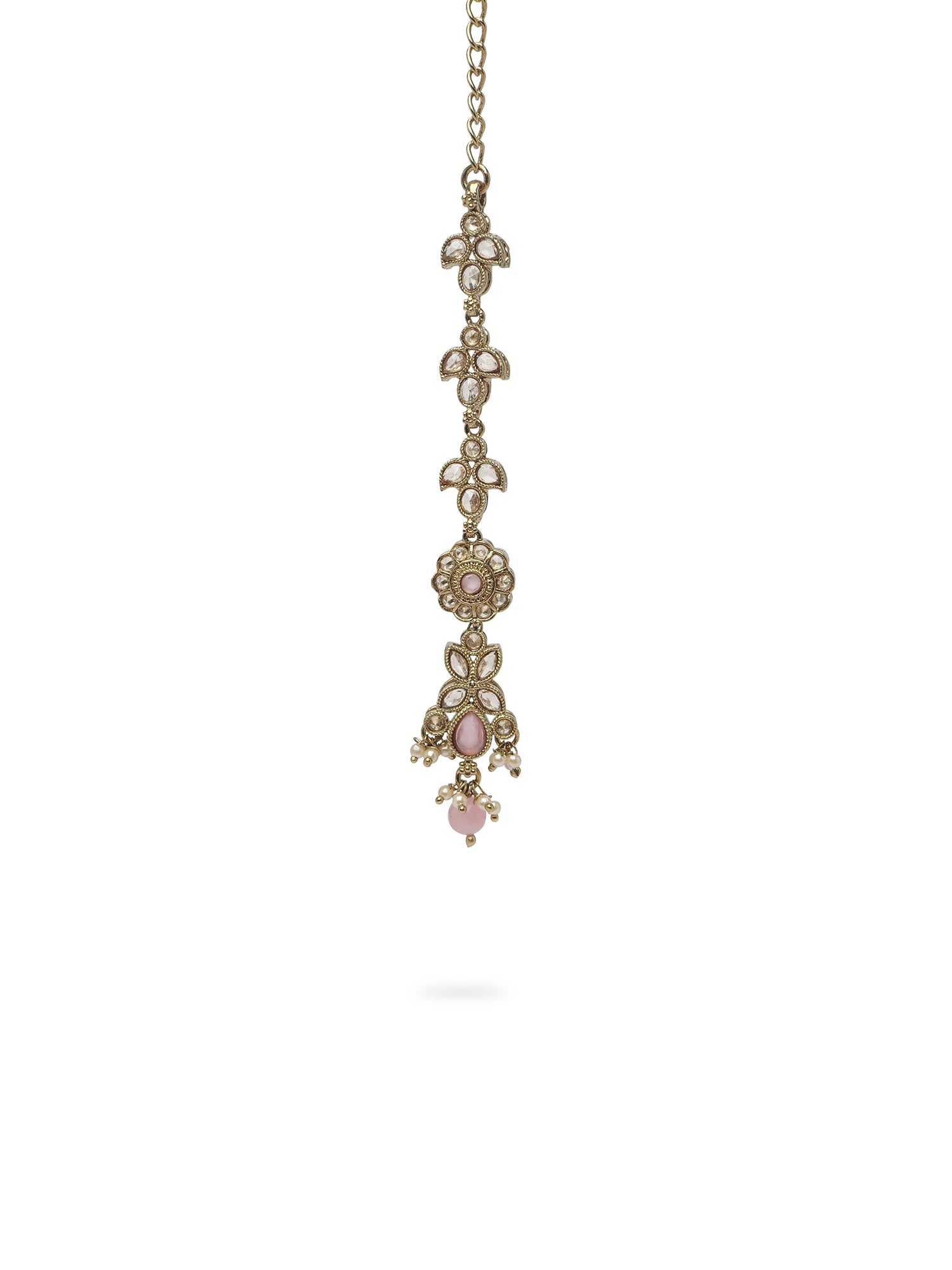 Ayushi Maang Tikka in Light Pink