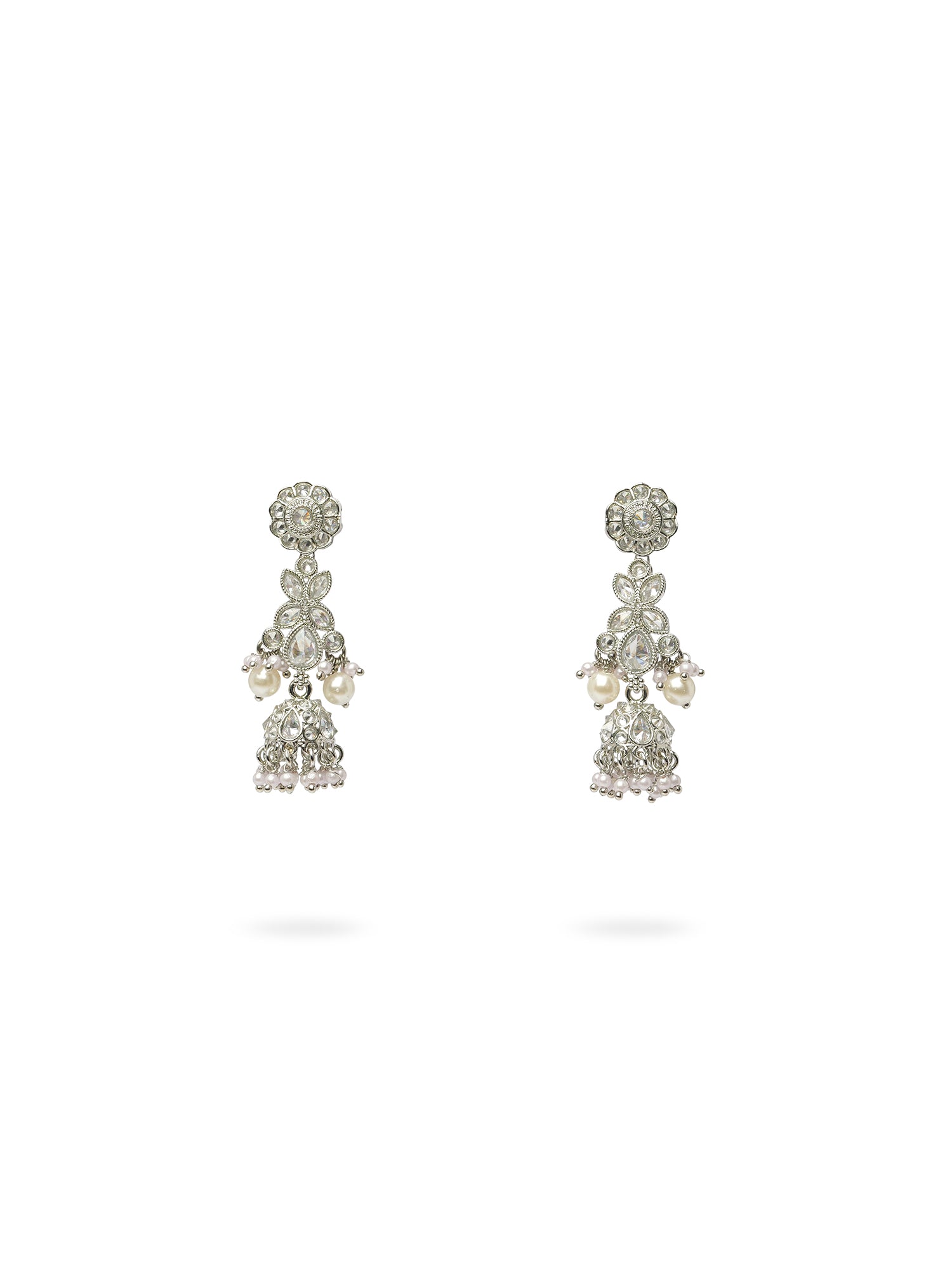 Ayushi Necklace Set in Rhodium