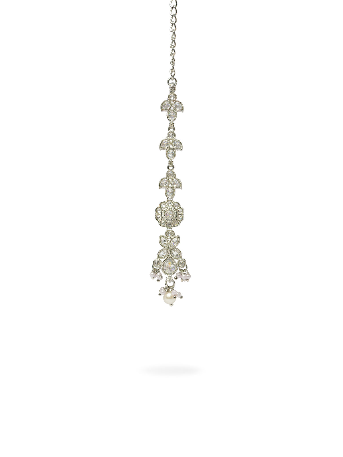 Ayushi Necklace Set in Rhodium
