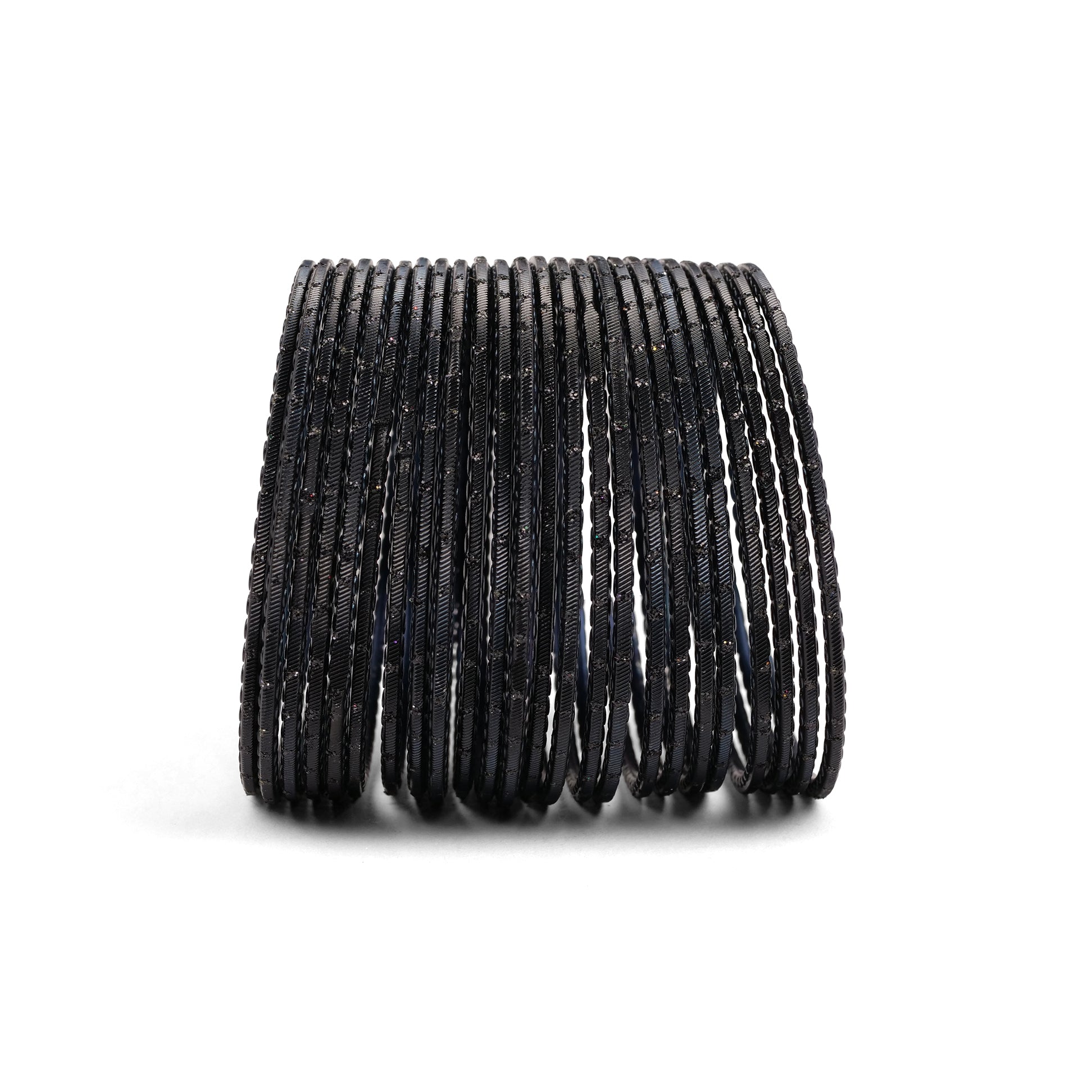 Black Glitter Plain Bangles