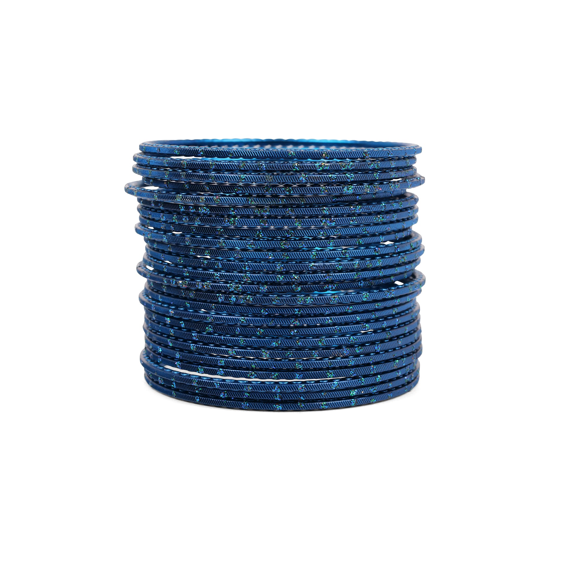 Peacock Blue Glitter Bangles