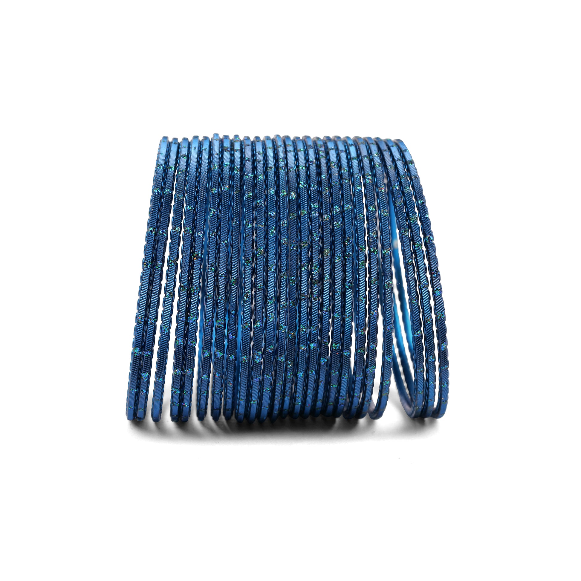 Peacock Blue Glitter Bangles