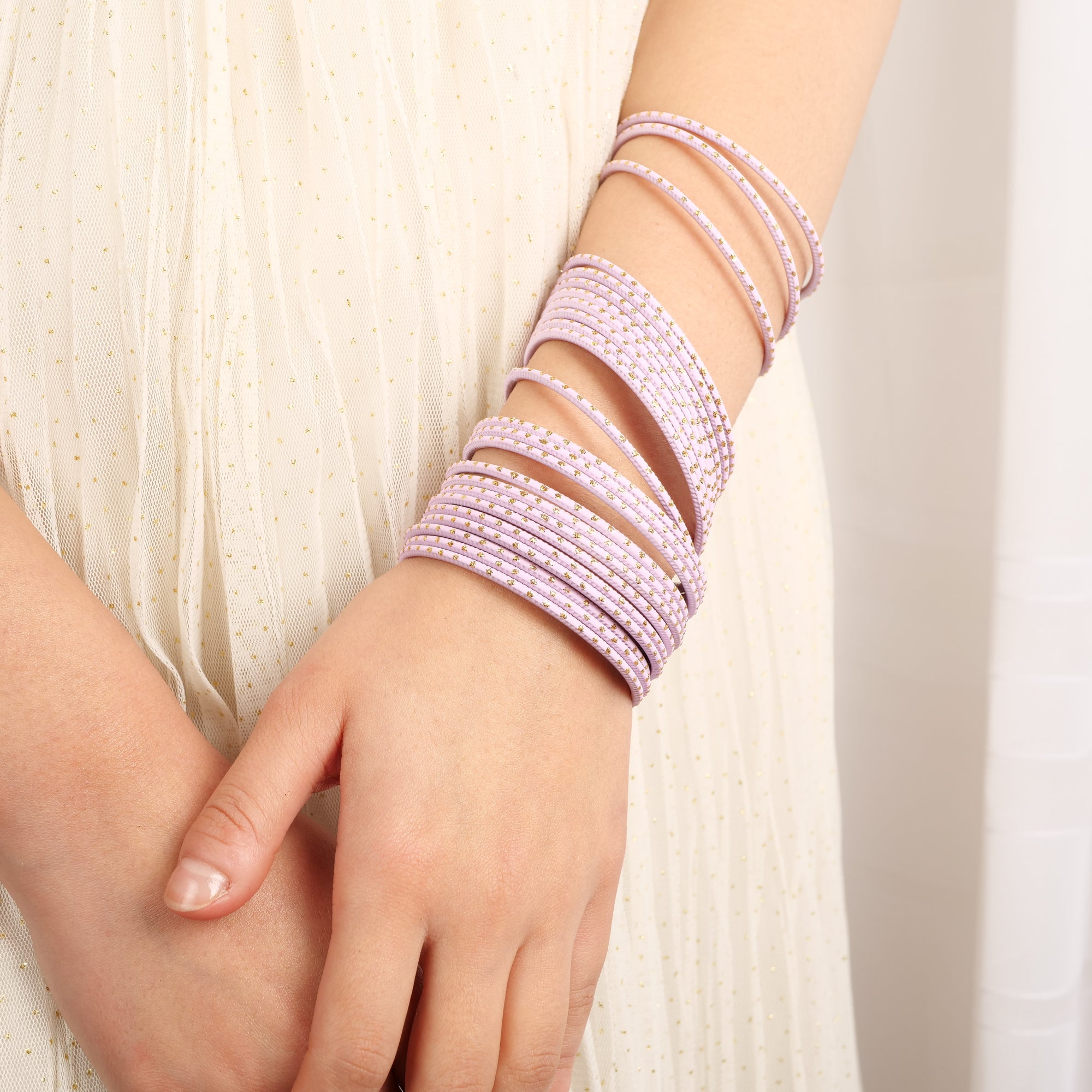 Blush Pink Gold Dot Bangles