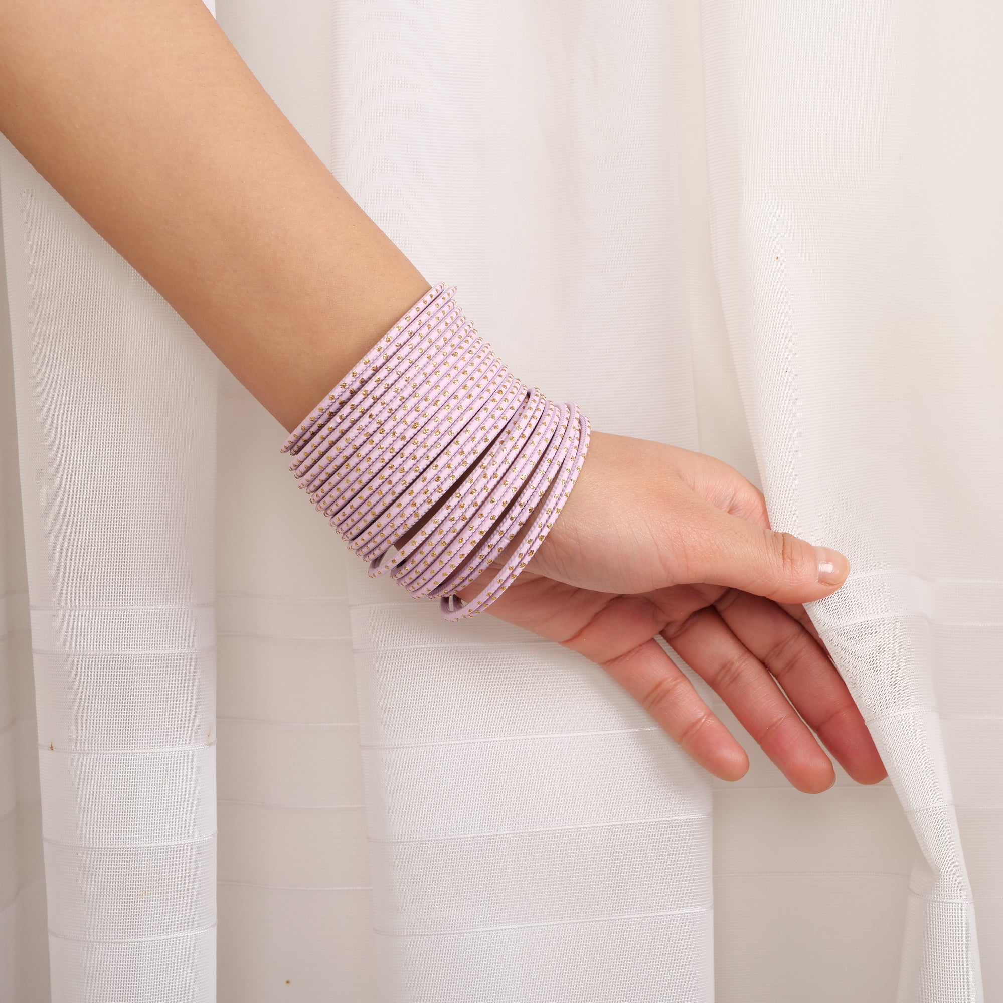 Blush Pink Gold Dot Bangles