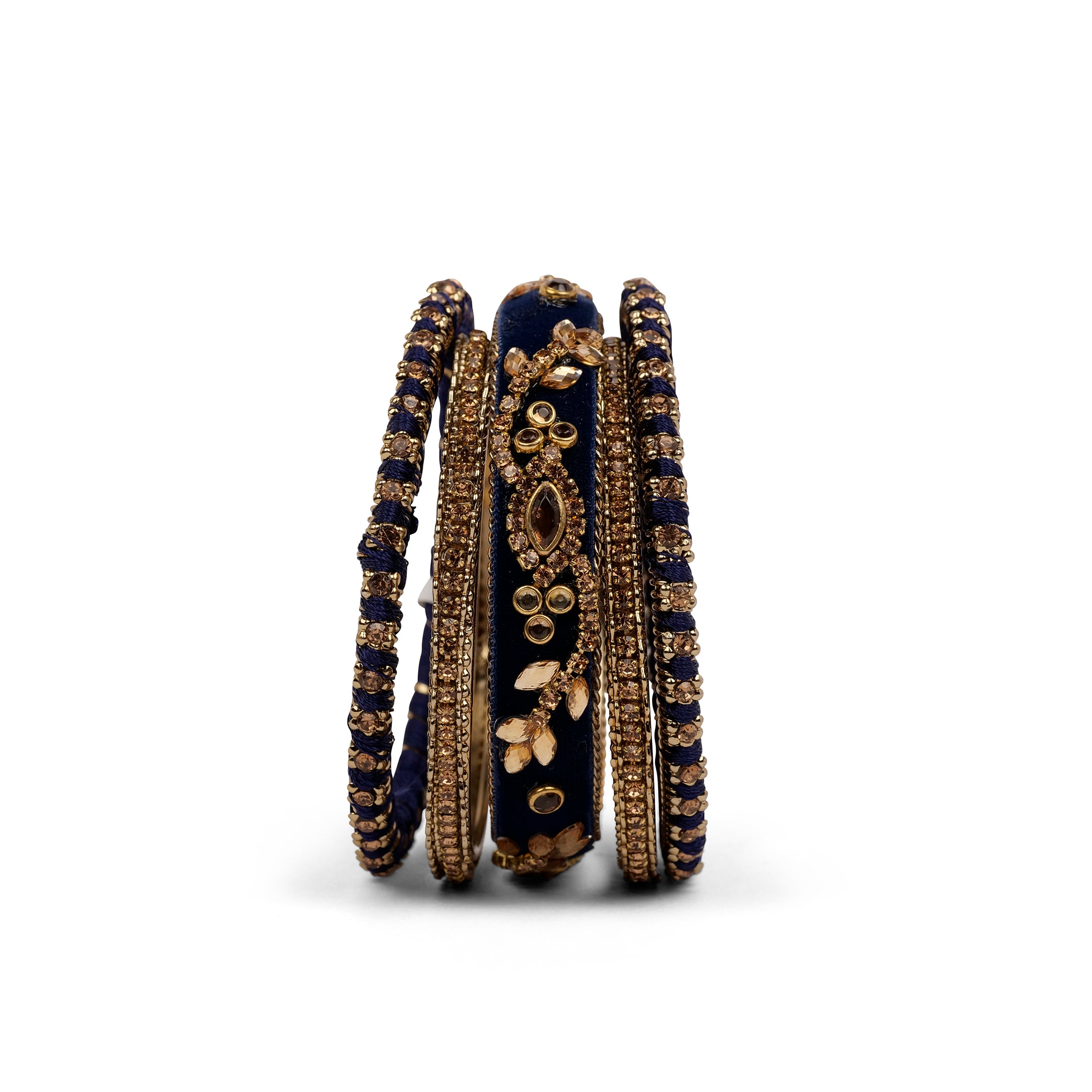 Velvet Bangle Set in Blue