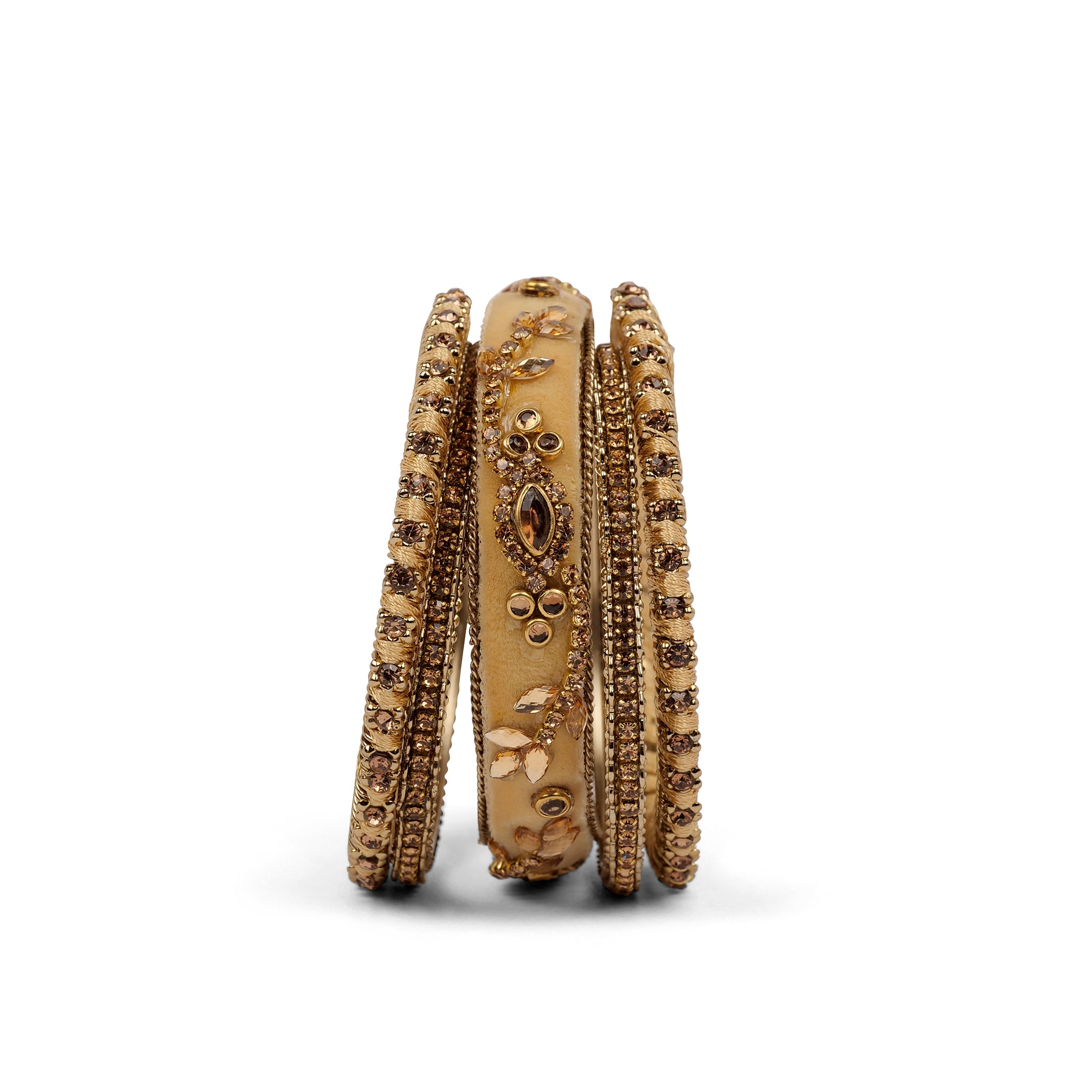 Velvet Bangle Set in Gold