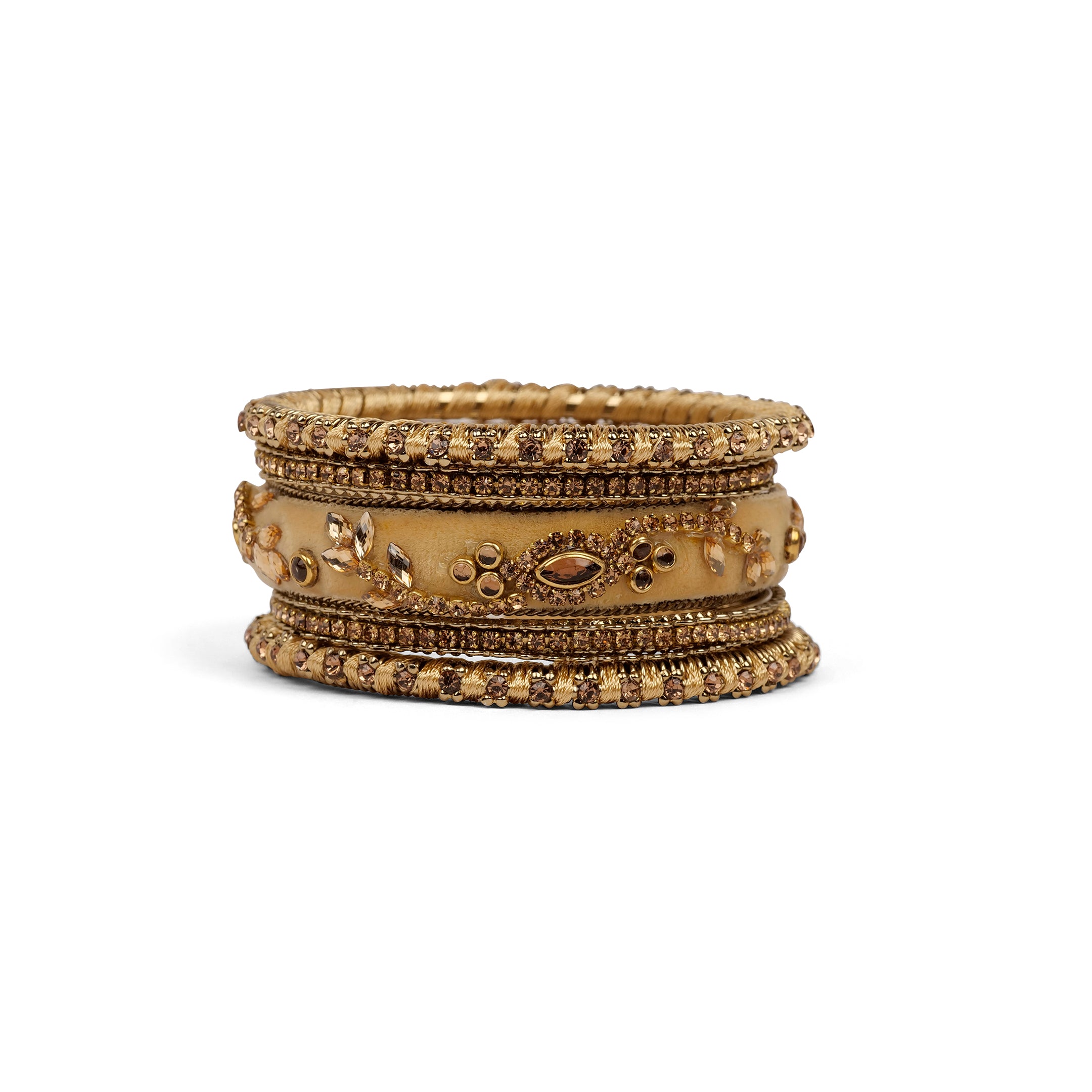 Velvet Bangle Set in Gold