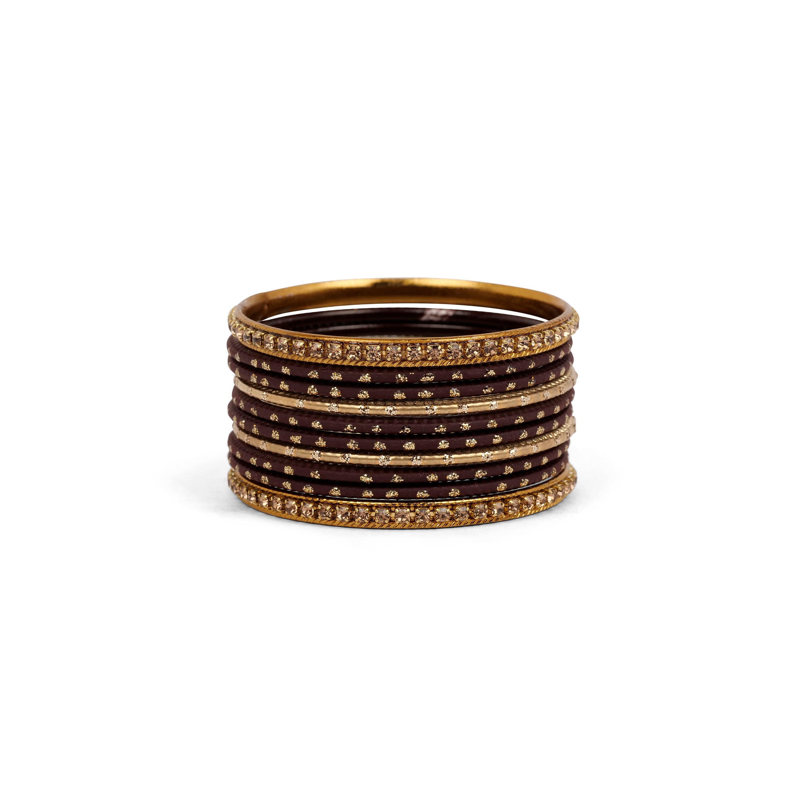 Children's Bangle Set in Maroon and Antique Gold