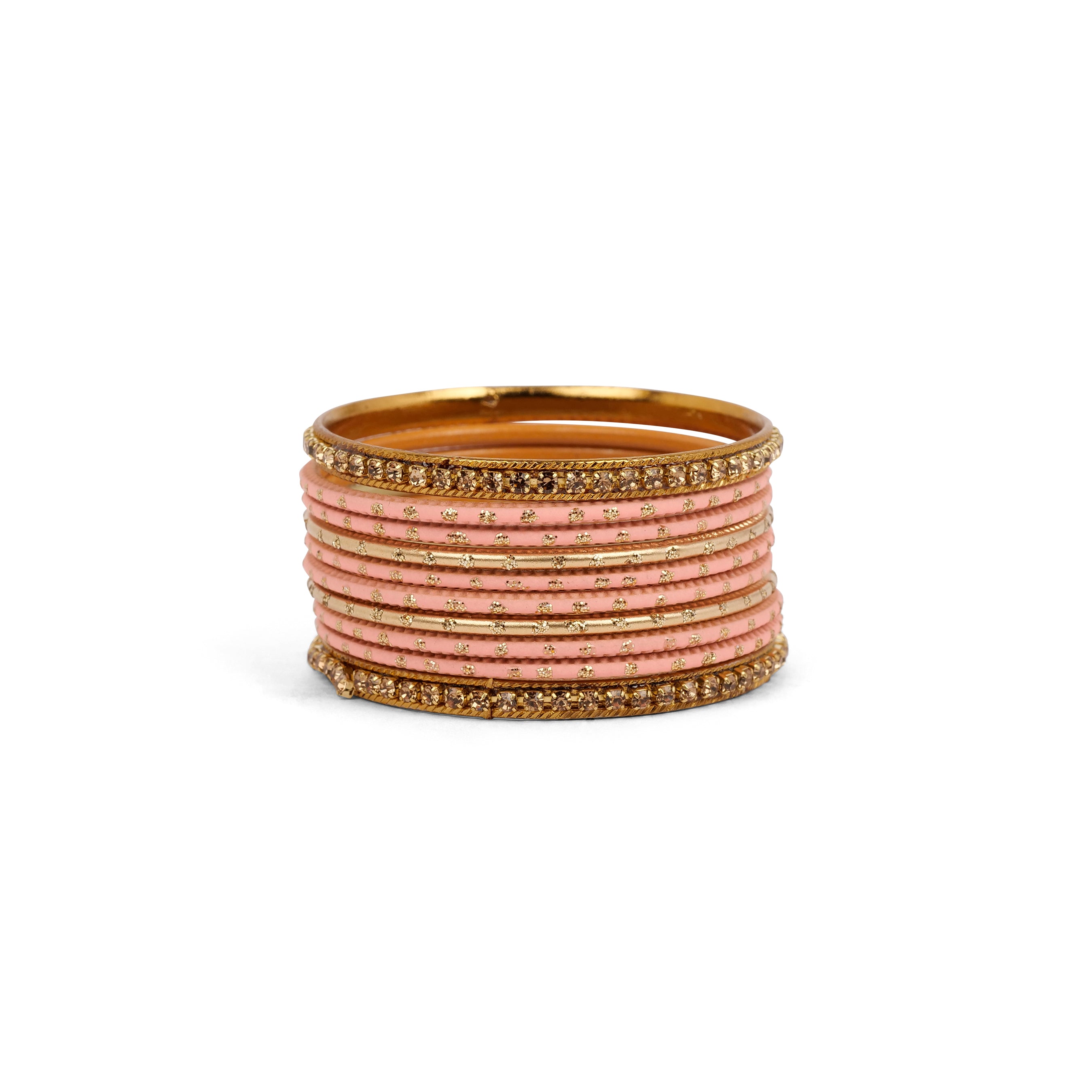 Children's Bangle Set in Peach and Antique Gold
