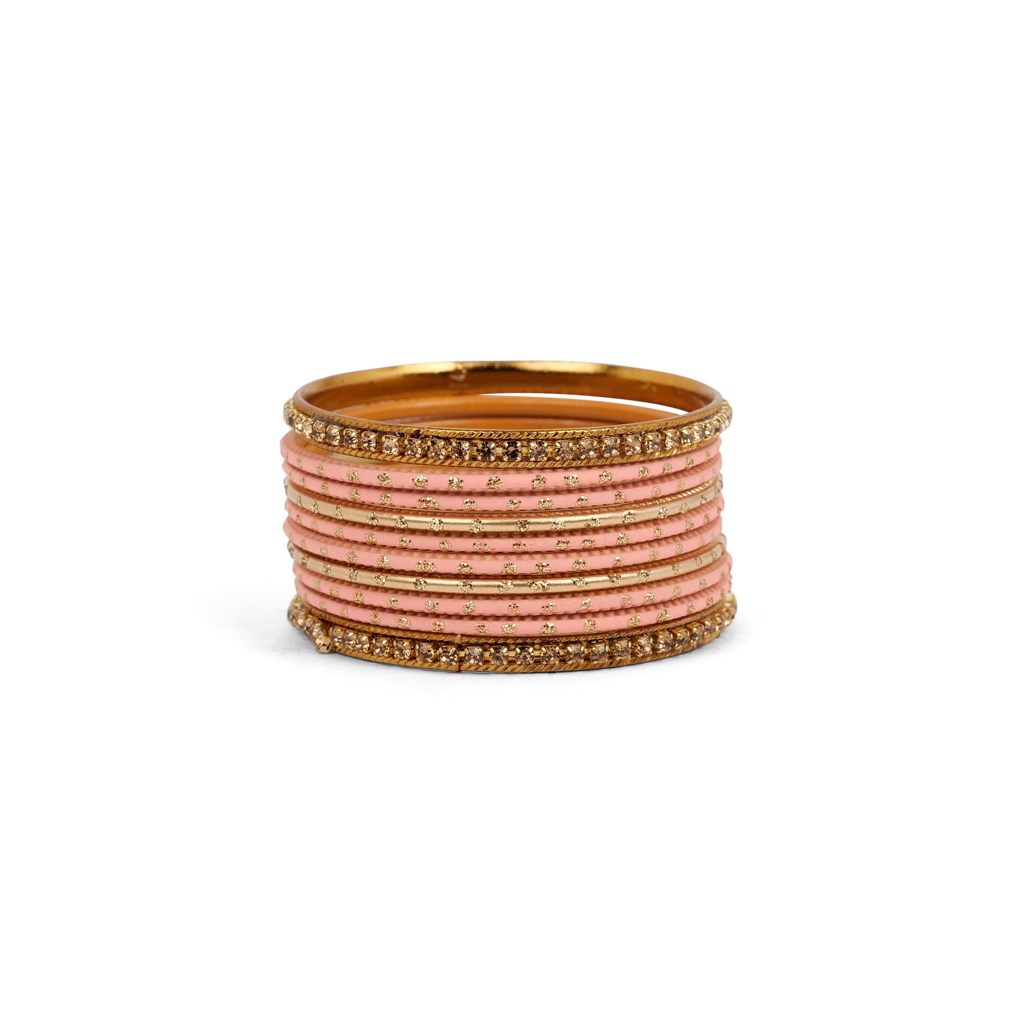 Children's Bangle Set in Peach and Antique Gold