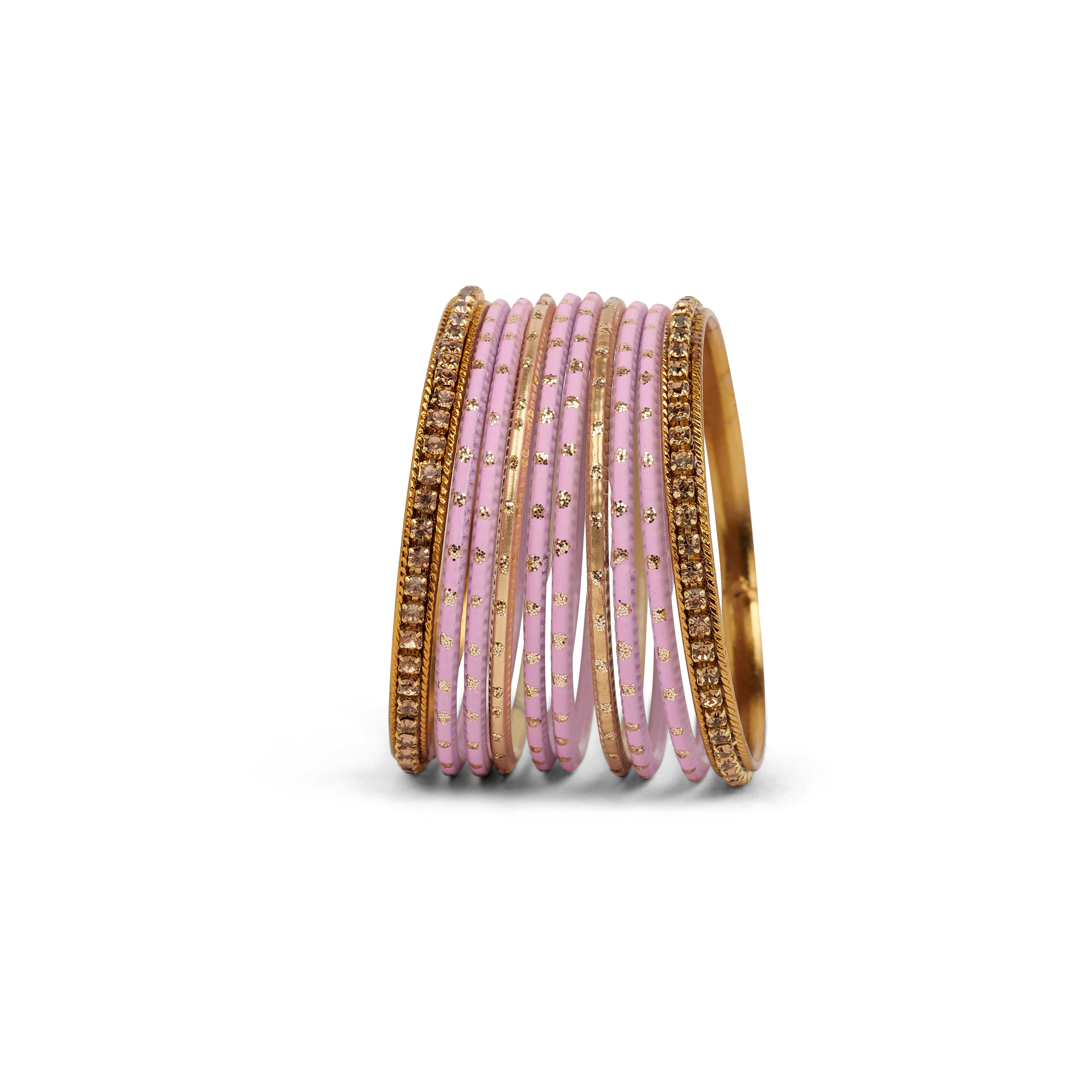 Children's Bangle Set in Light Pink and Antique Gold