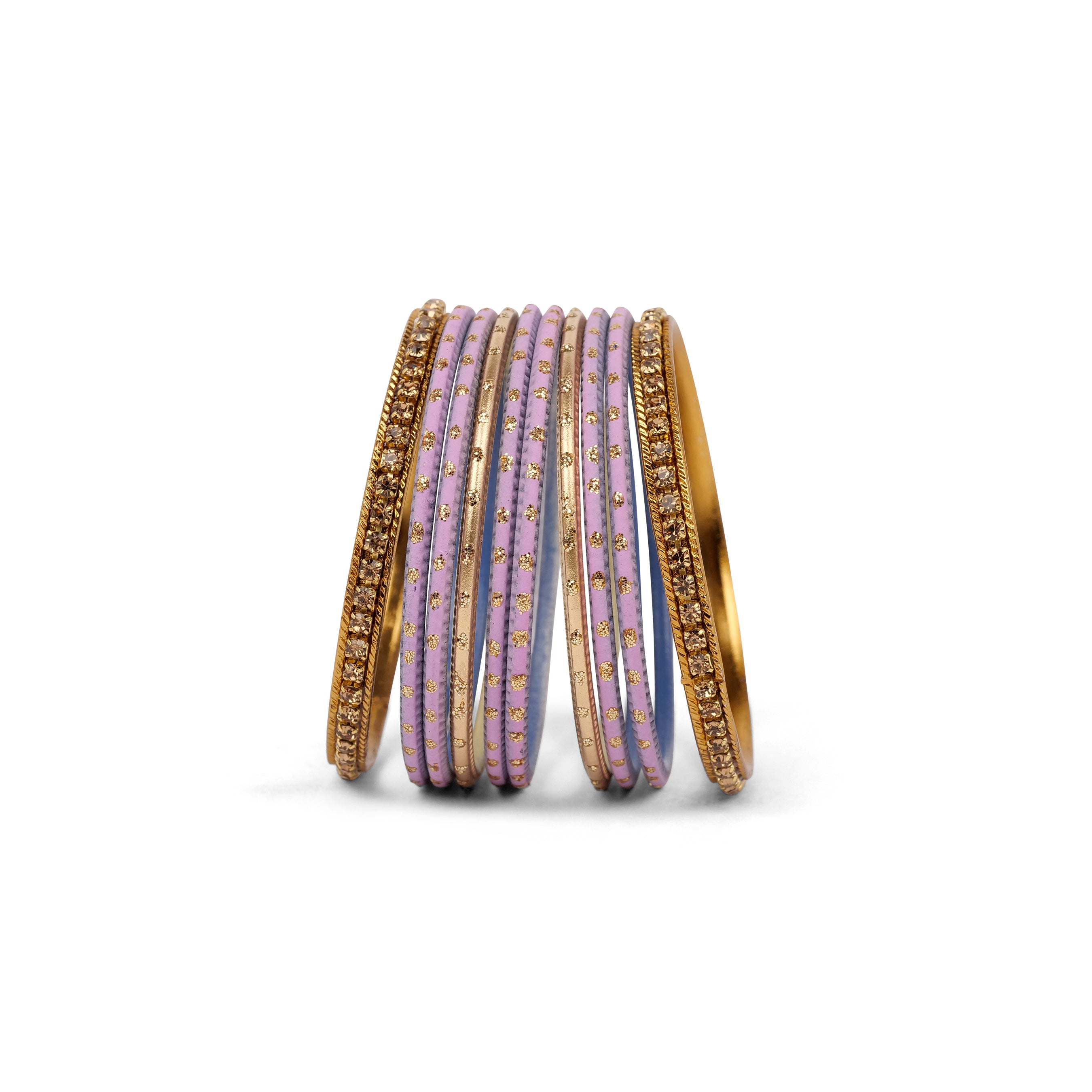 Children's Bangle Set in Purple and Antique Gold