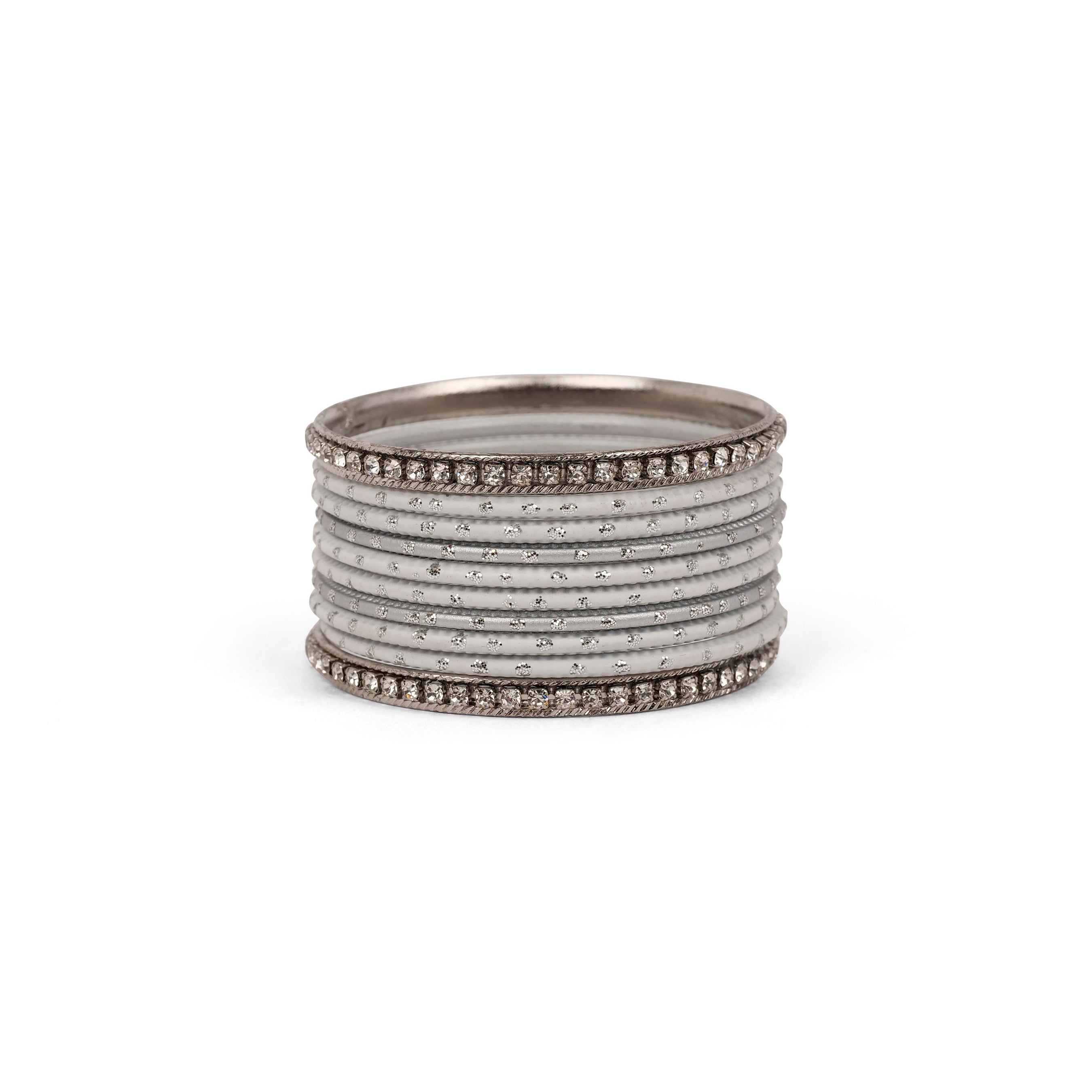 Children's Bangle Set in White and Antique Gold