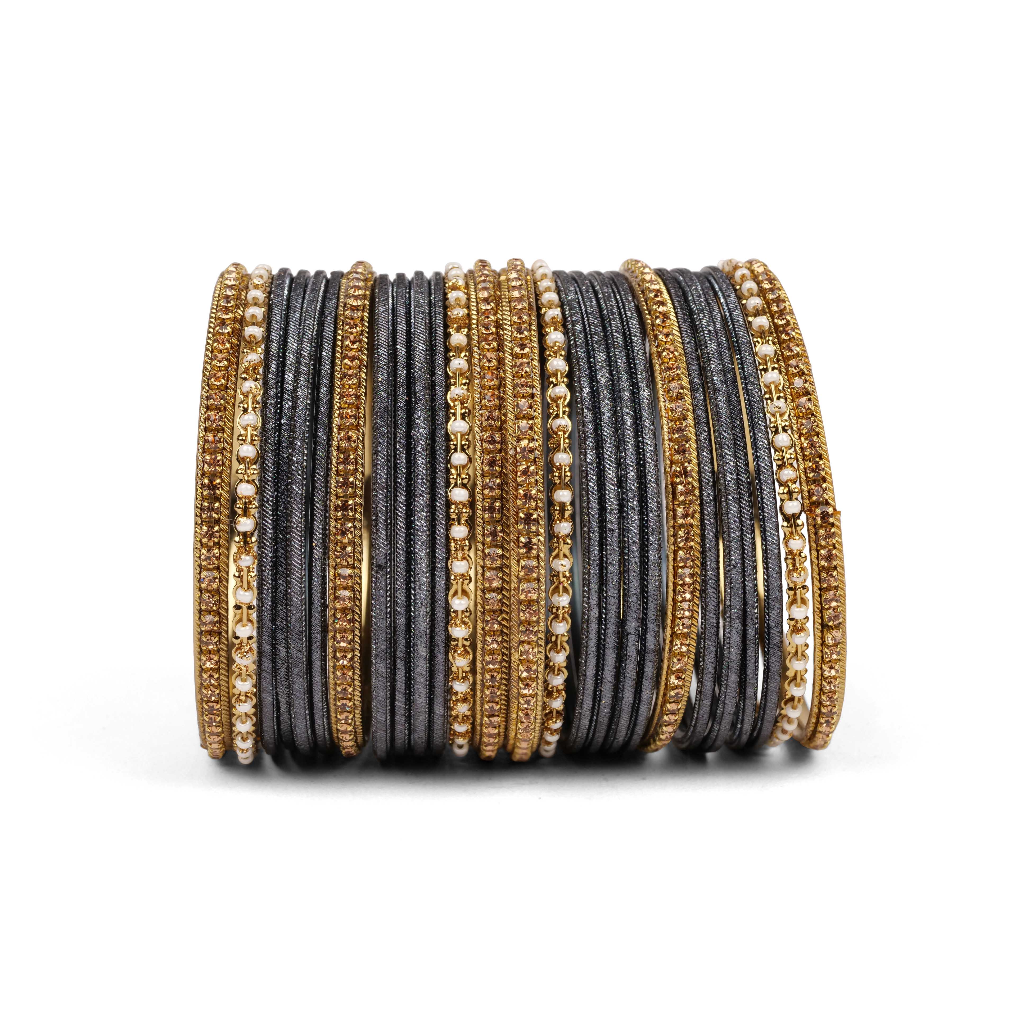 Black Shimmer Bangle Set