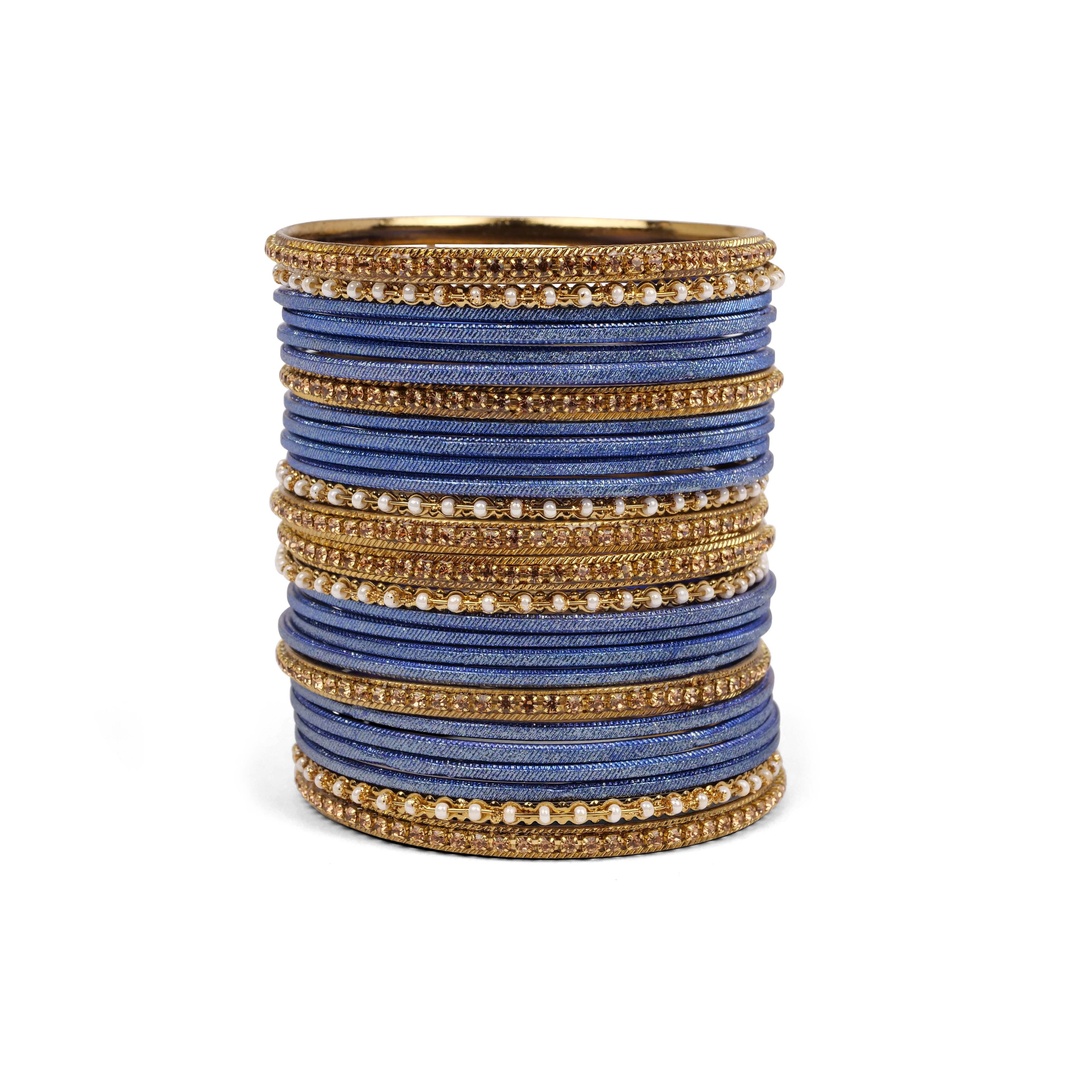 Blue Shimmer Bangle Set