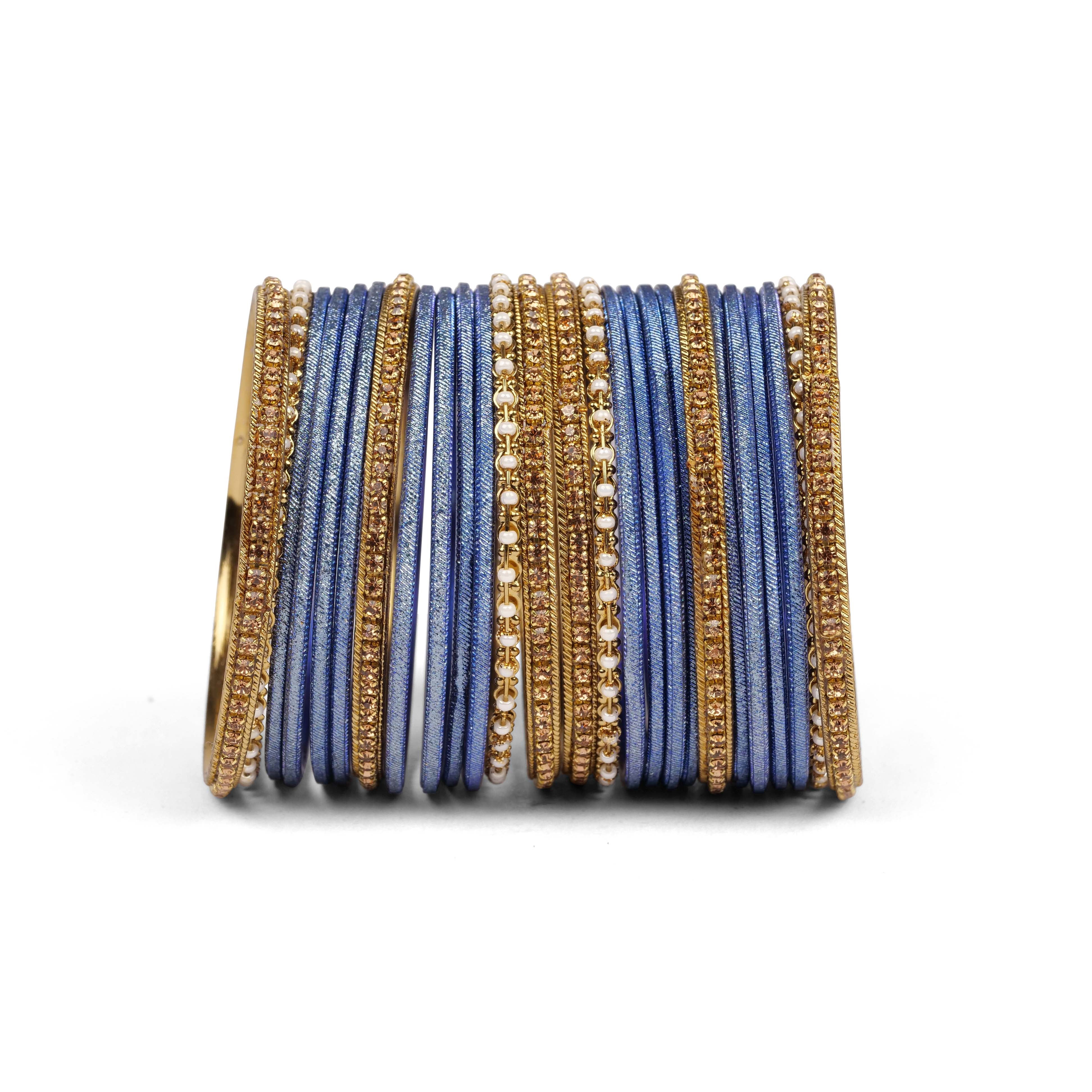 Blue Shimmer Bangle Set