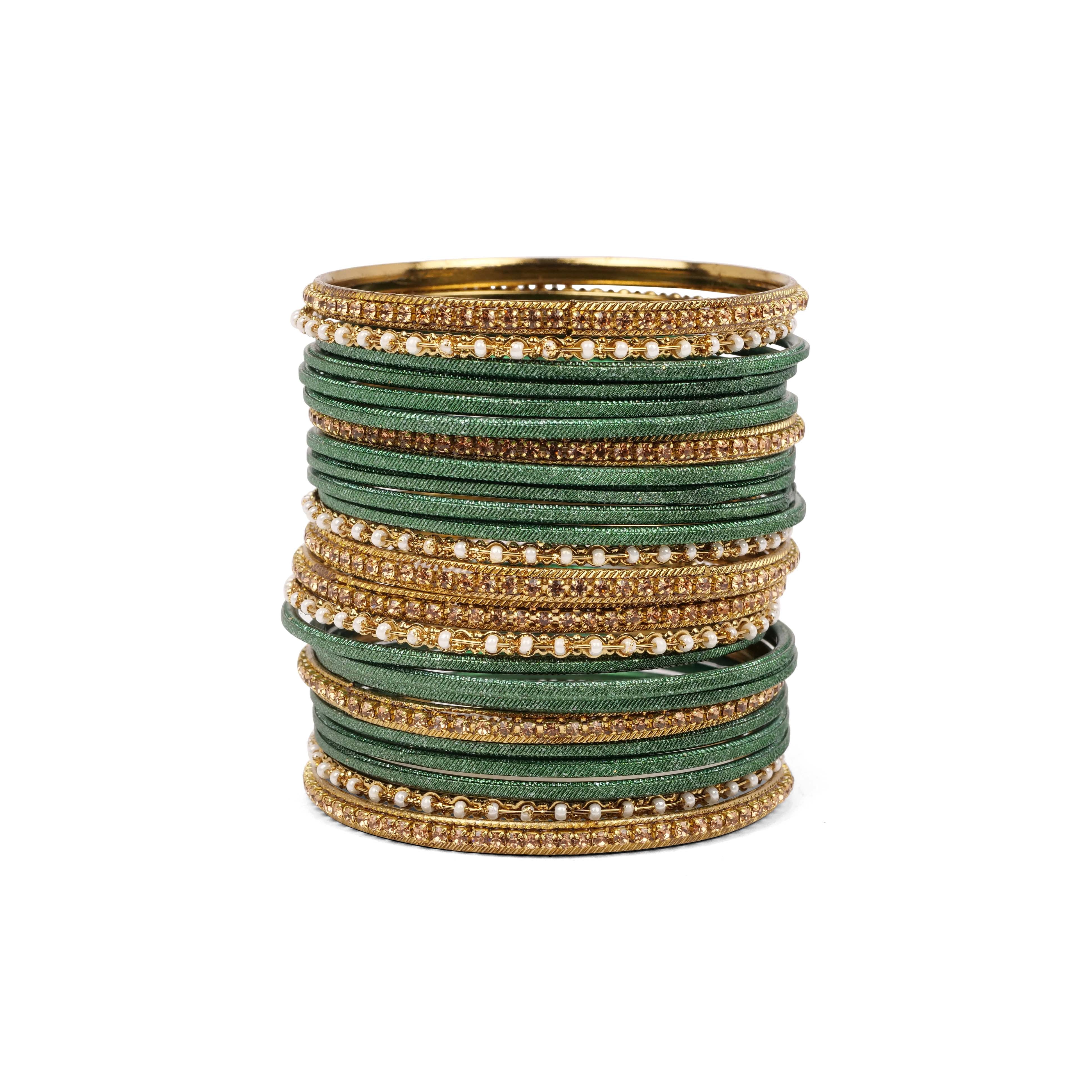 Green Shimmer Bangle Set