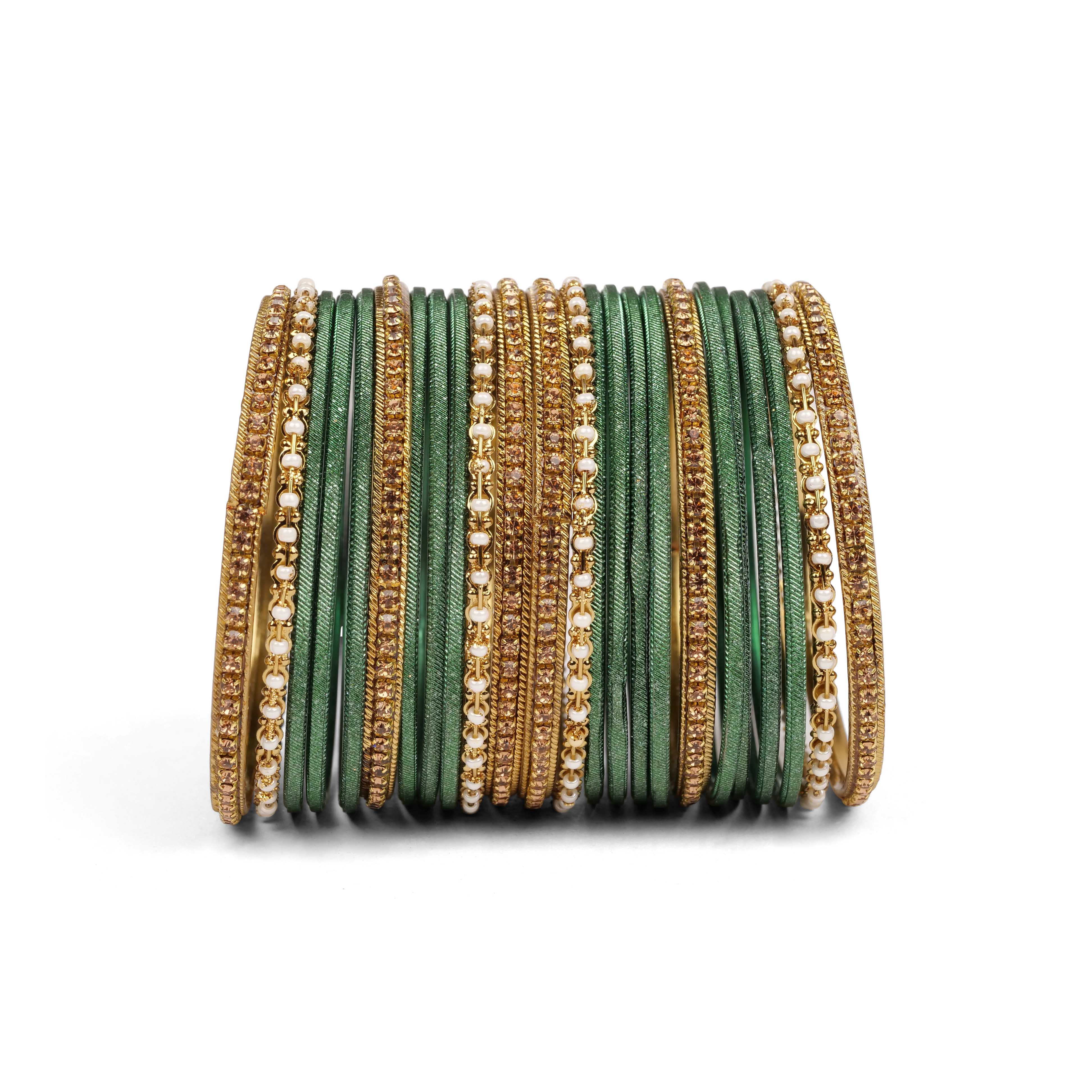 Green Shimmer Bangle Set