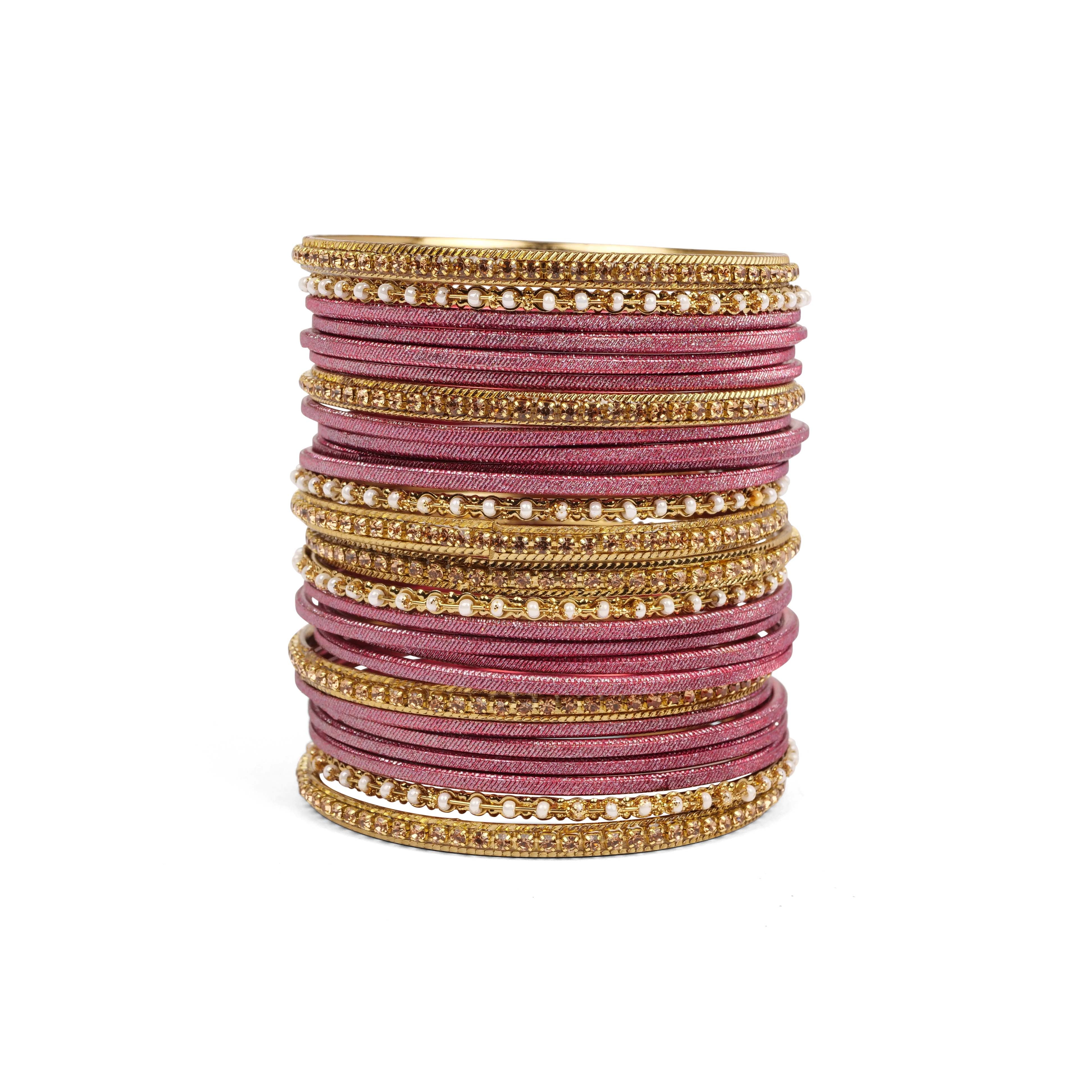 Pink Shimmer Bangle Set 