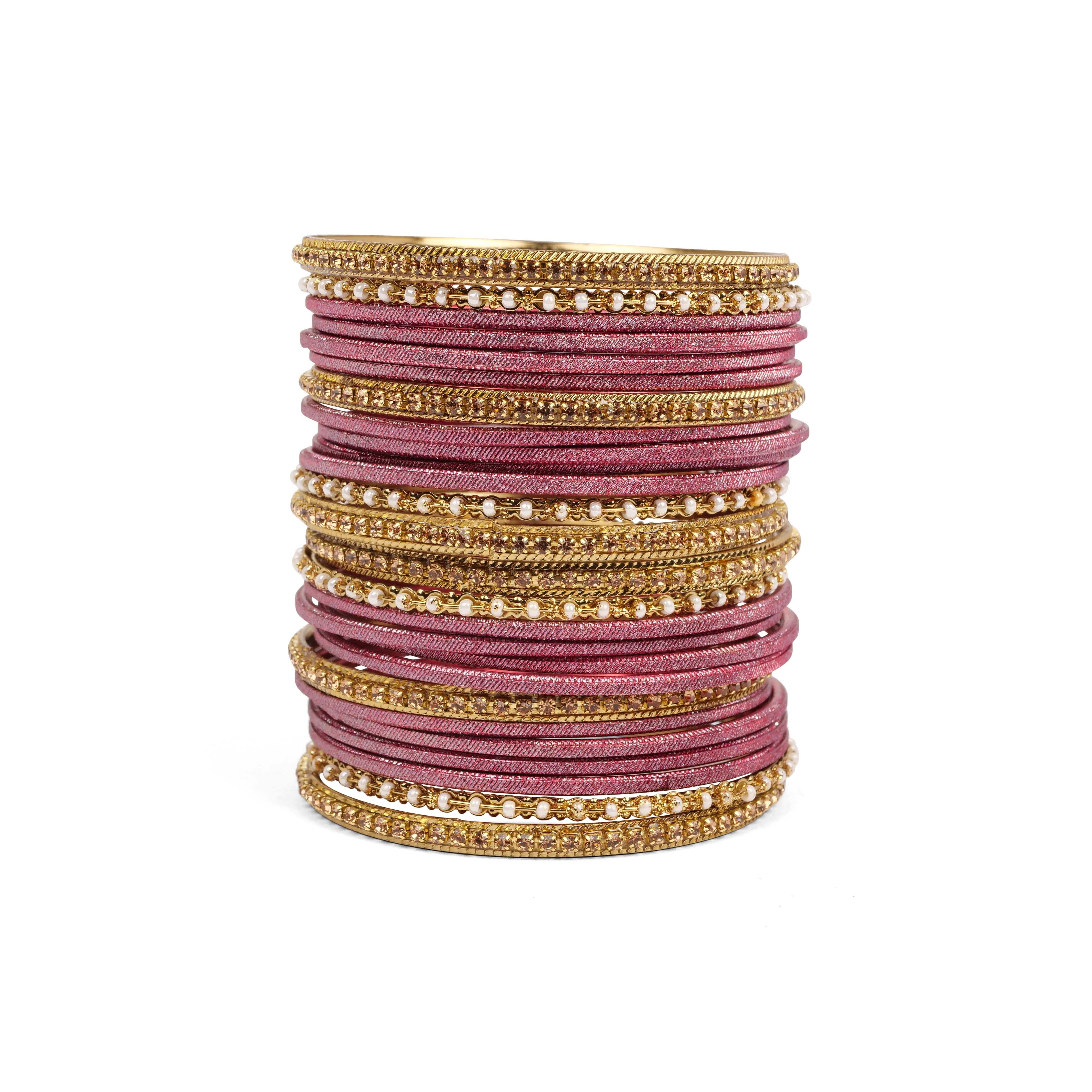 Pink Shimmer Bangle Set