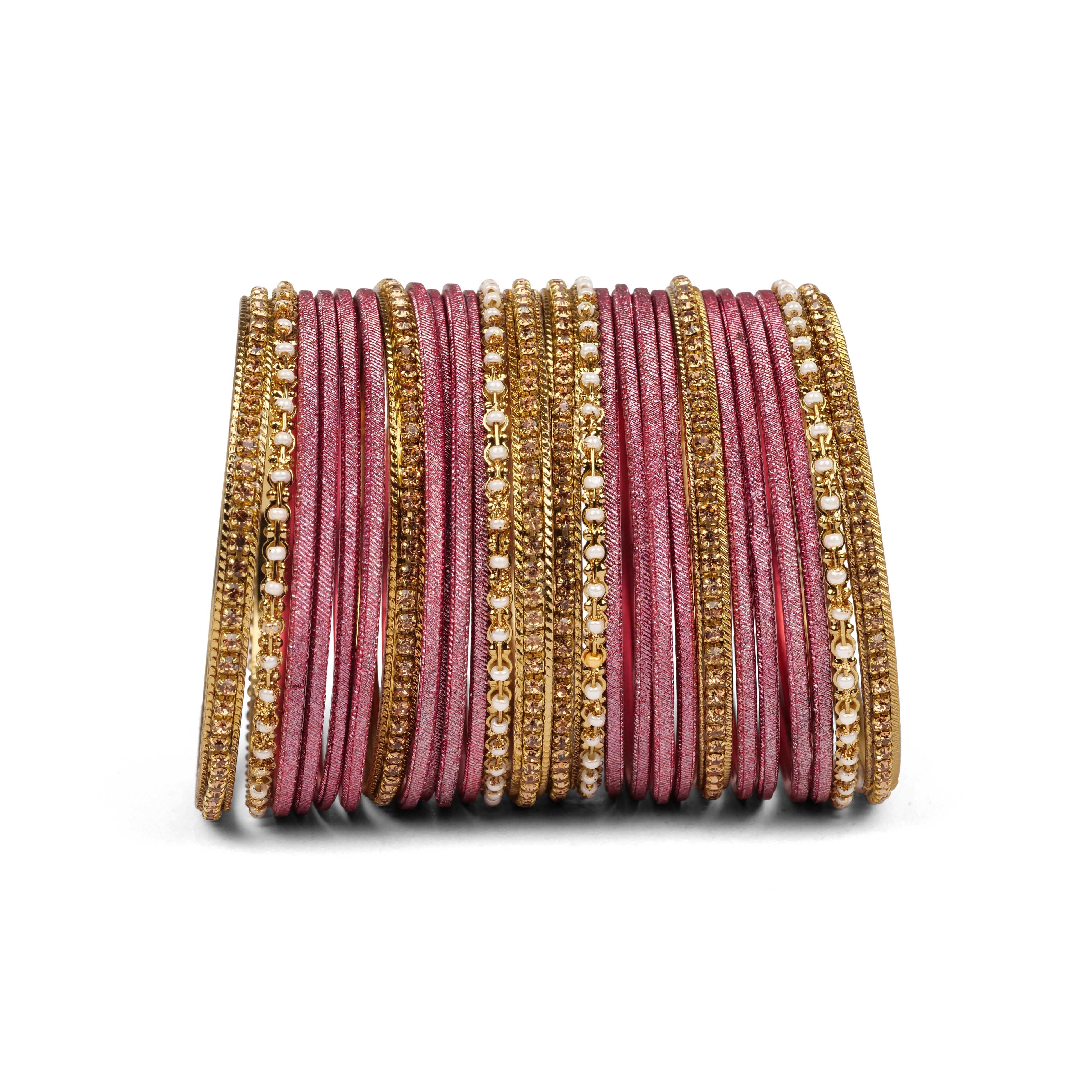 Pink Shimmer Bangle Set 