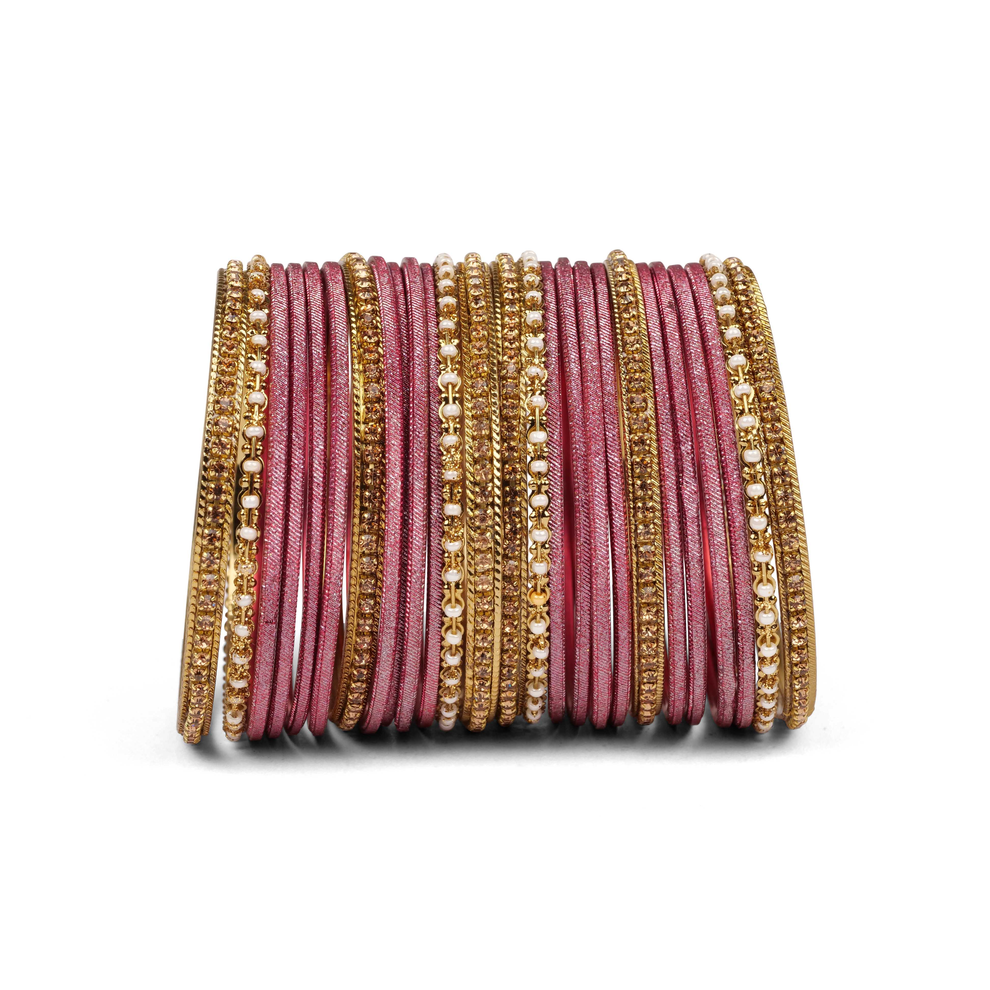 Pink Shimmer Bangle Set