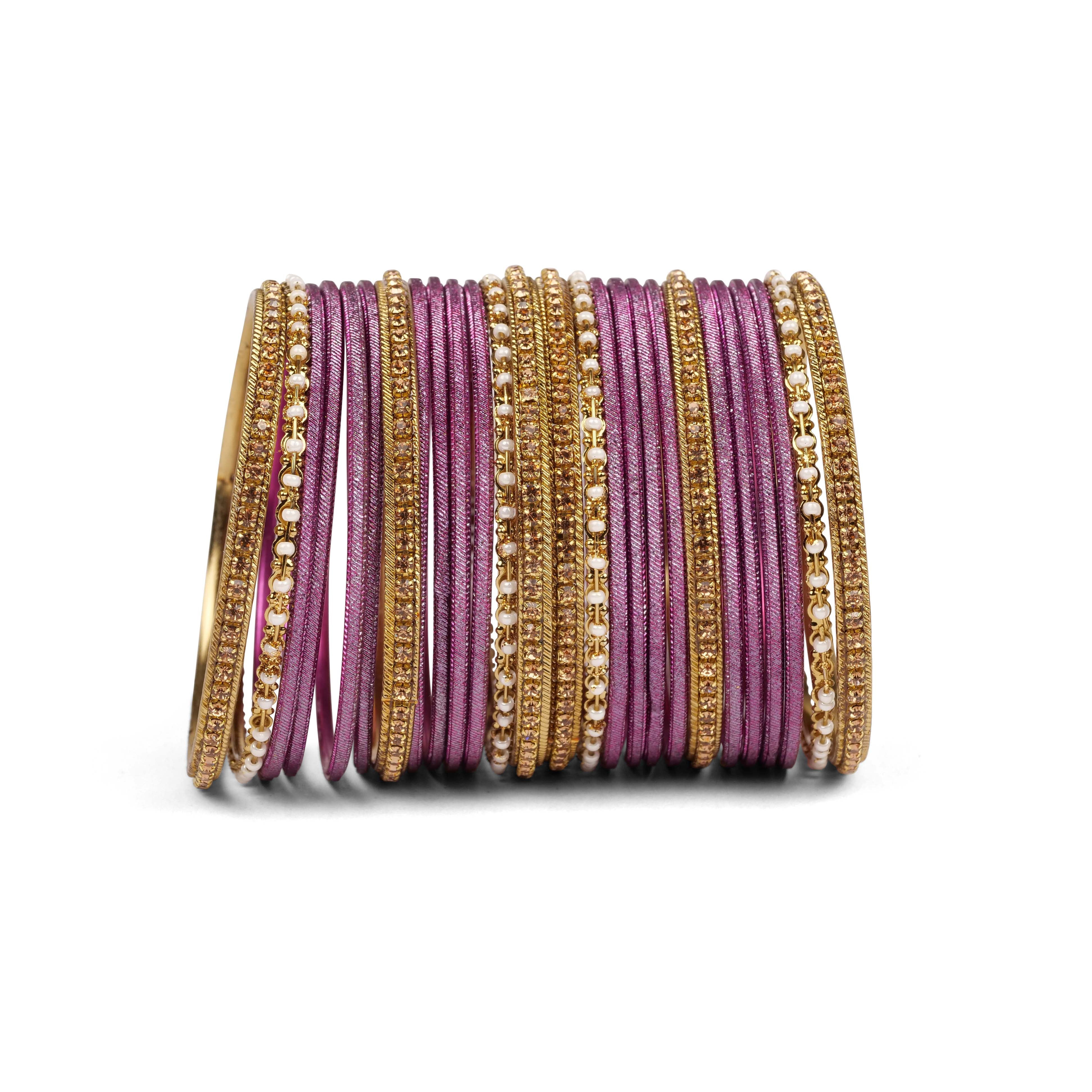 Purple Shimmer Bangle Set