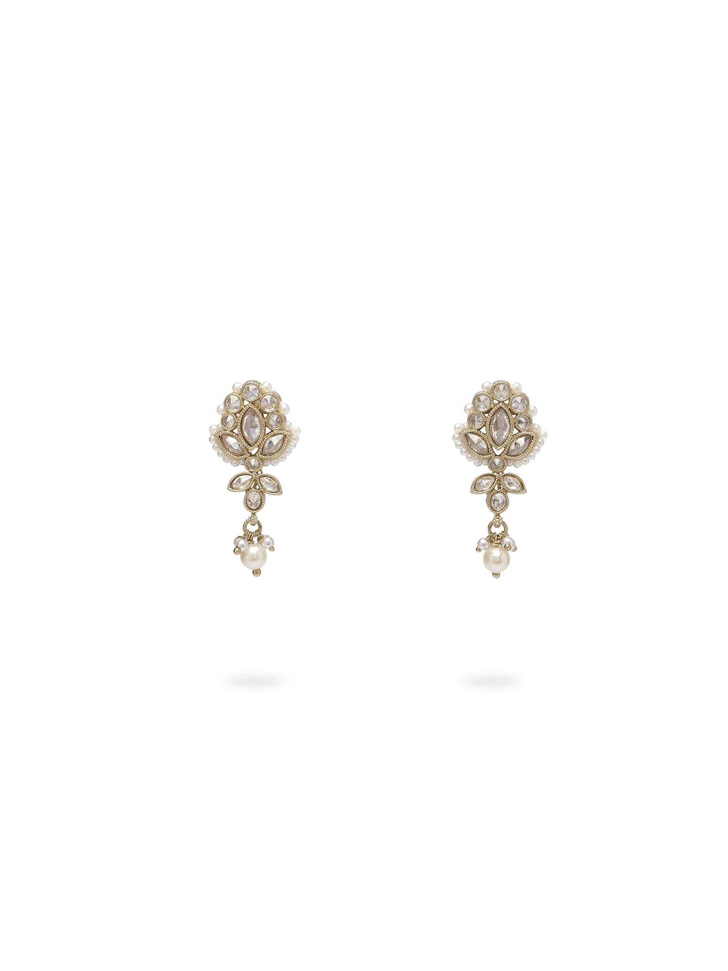 Bhavini Earrings in Pearl and White
